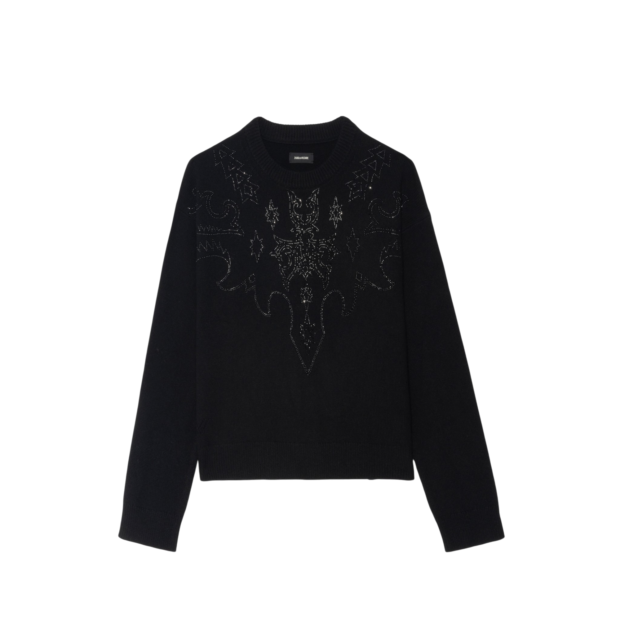 Markuz Western Rhinestone Cashmere Jumper - Black