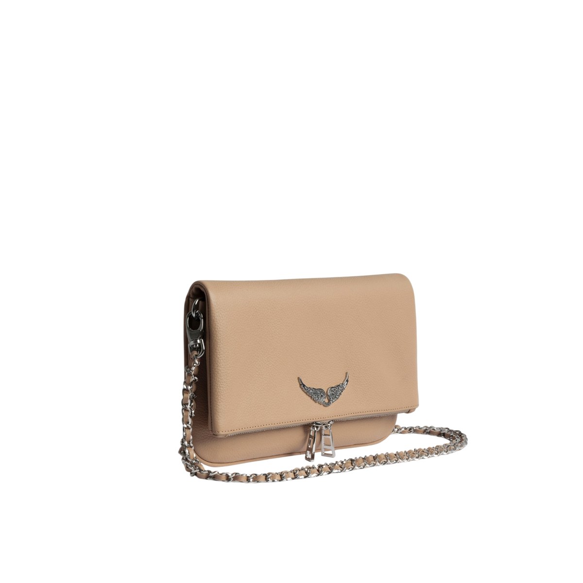 Rock Grained Leather Clutch - Clay