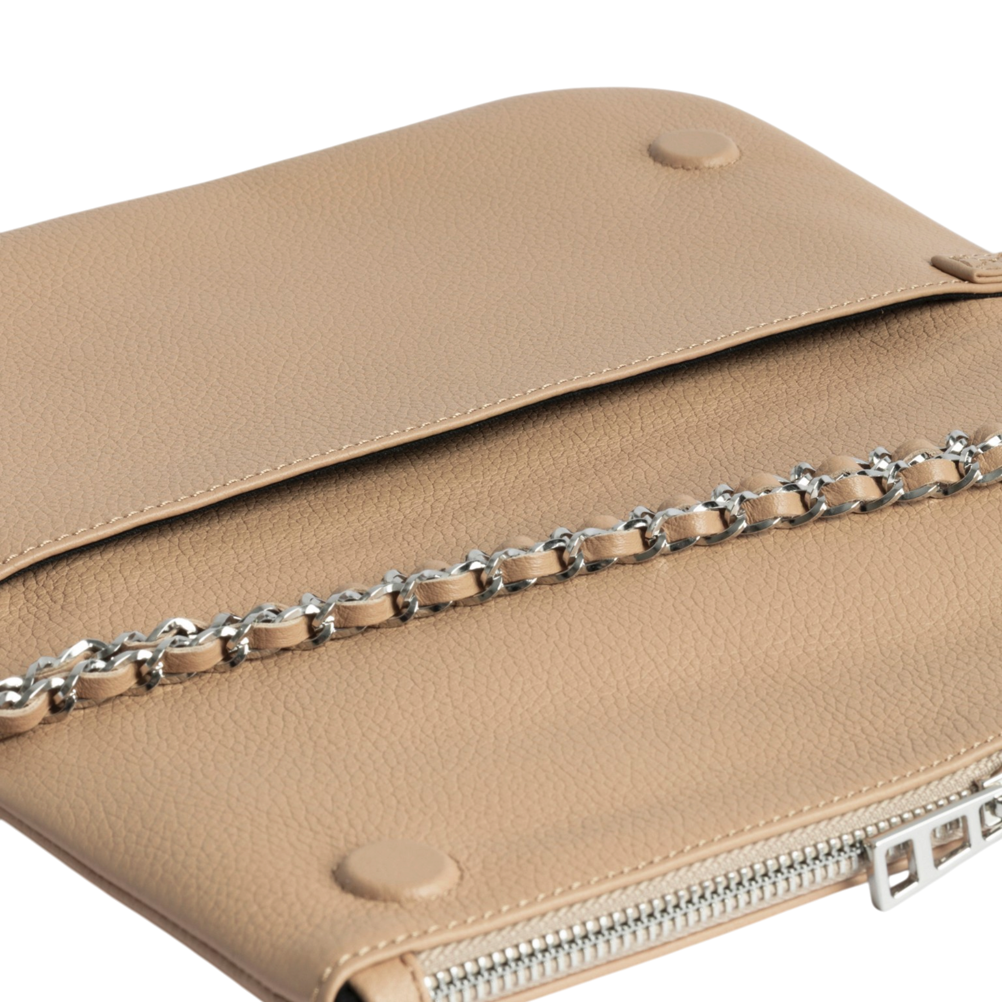 Rock Grained Leather Clutch - Clay