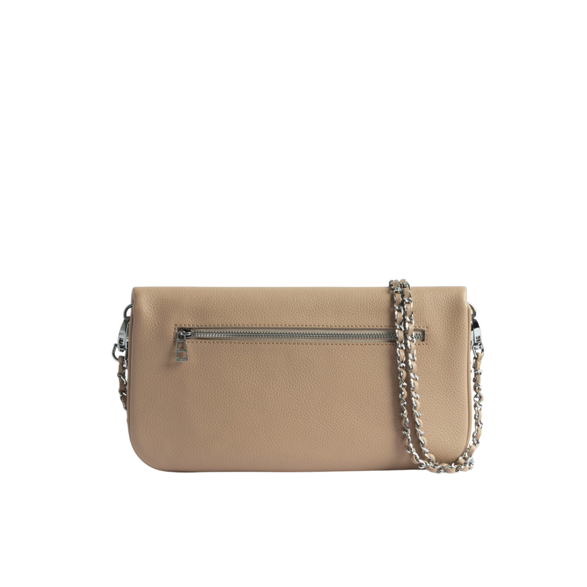 Rock Grained Leather Clutch - Clay