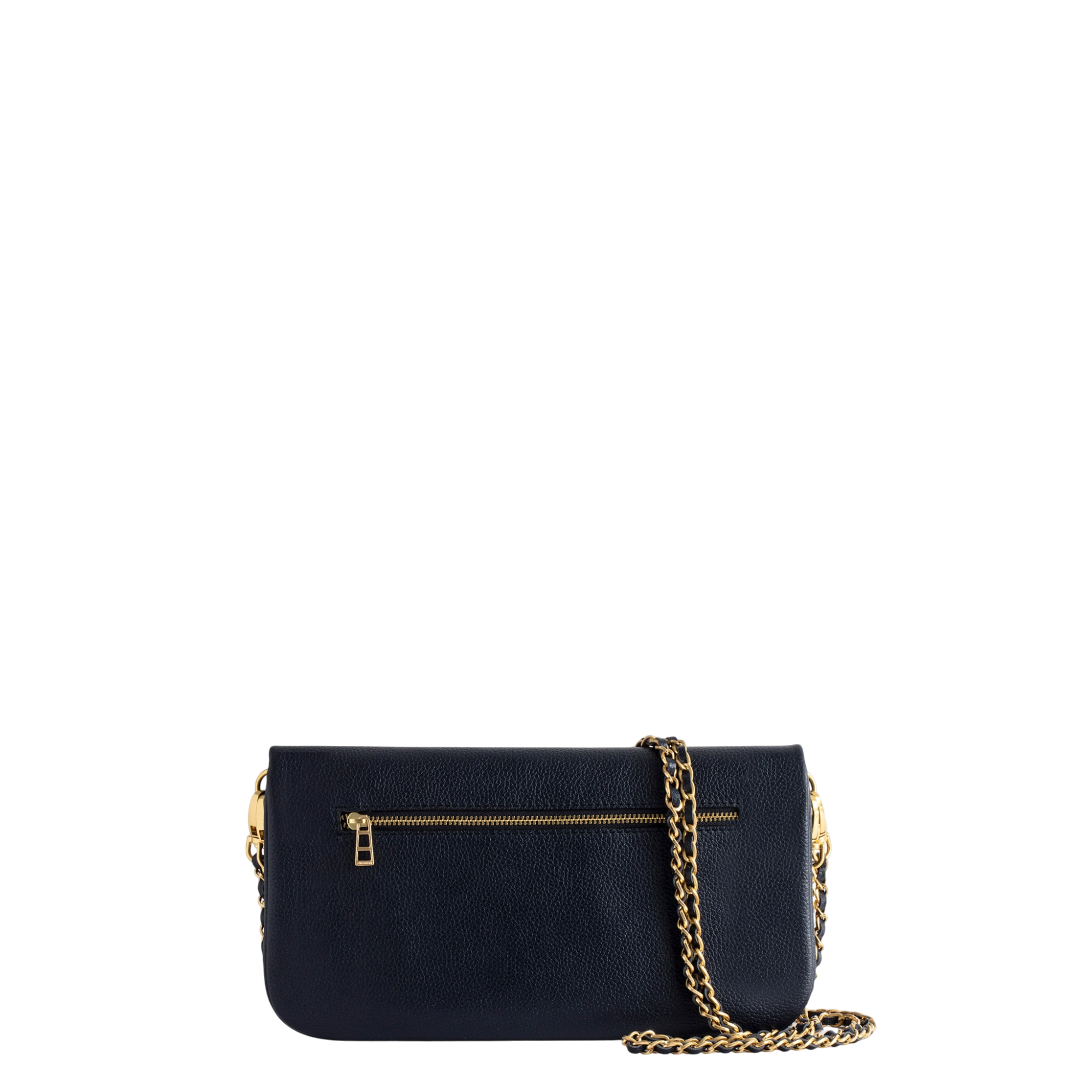 Rock Grained Leather Clutch - Ink