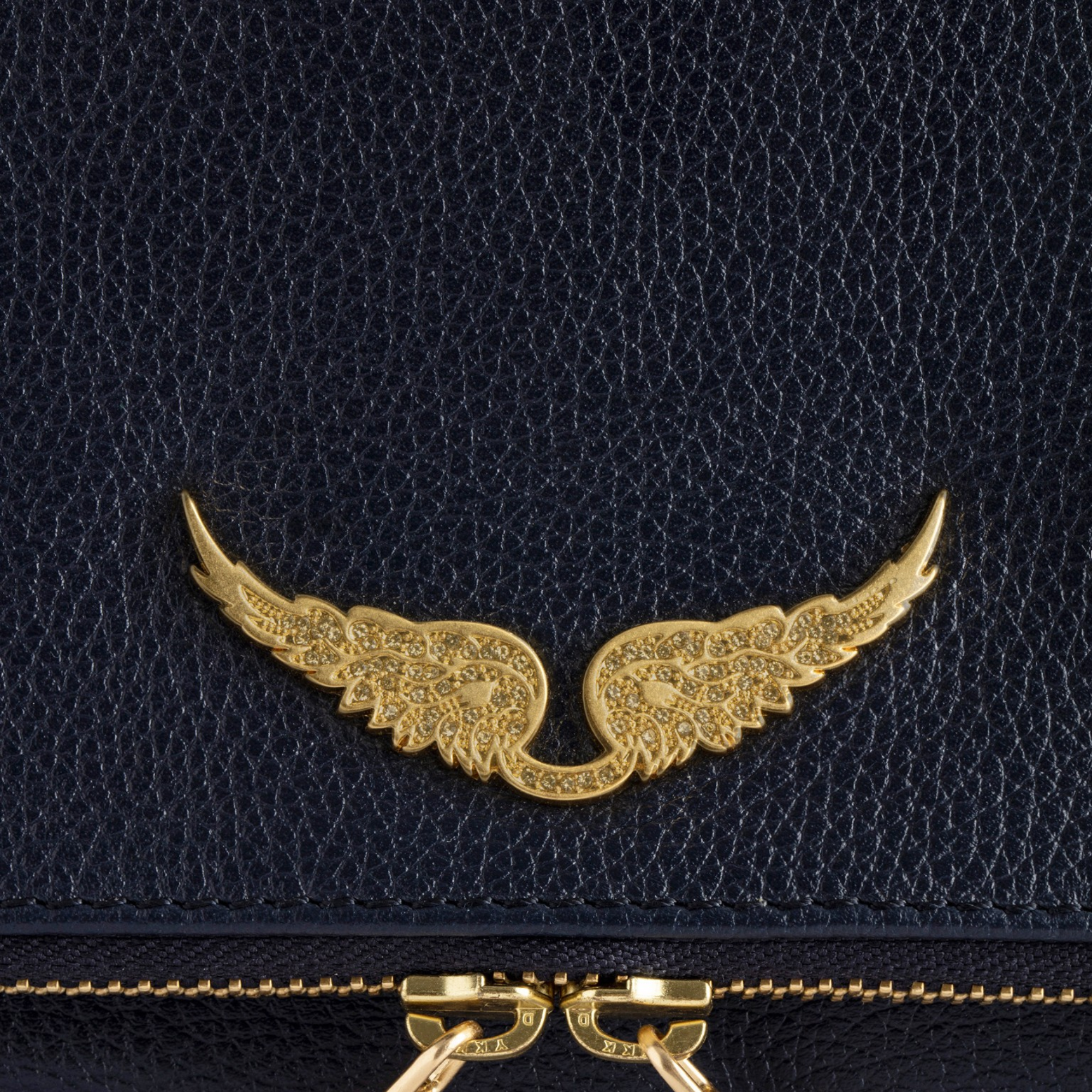 Rock Grained Leather Clutch - Ink