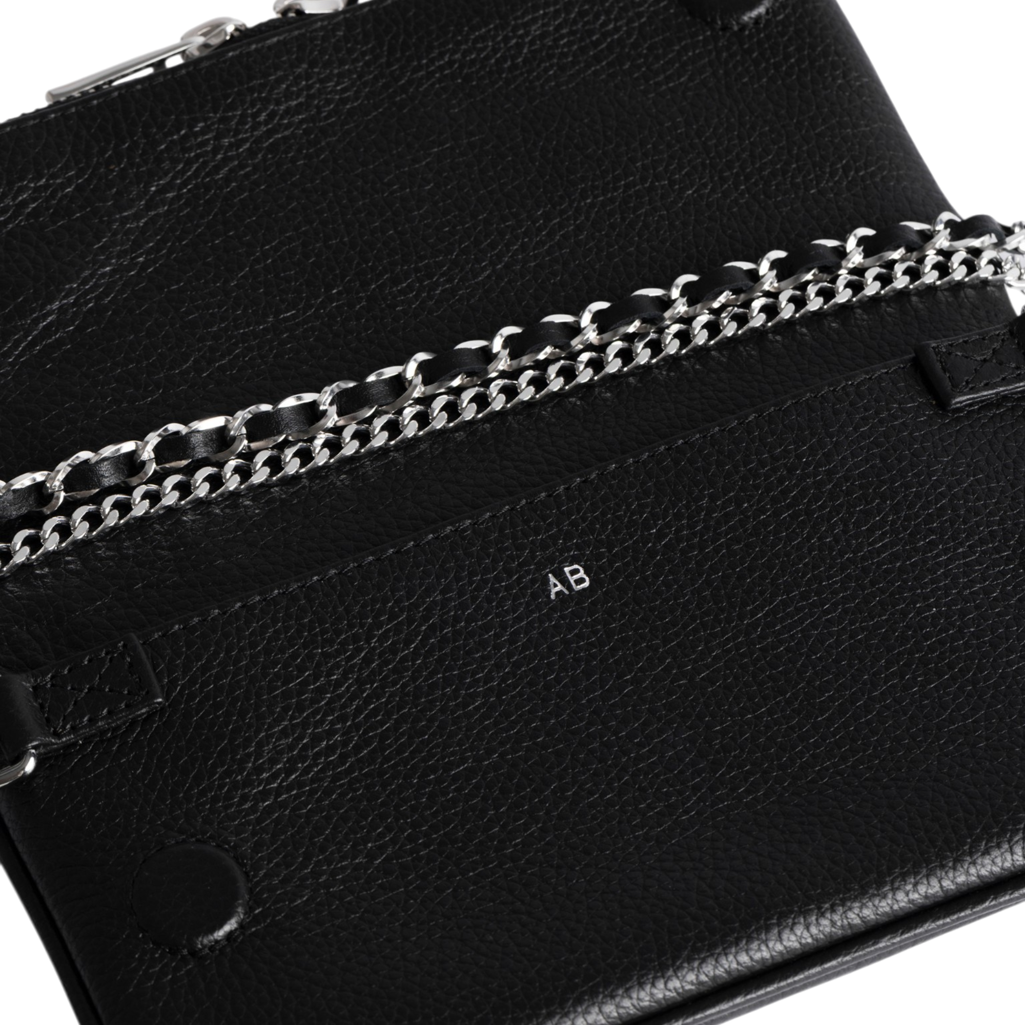 Rock Nano Grained Leather Mini Clutch - Black