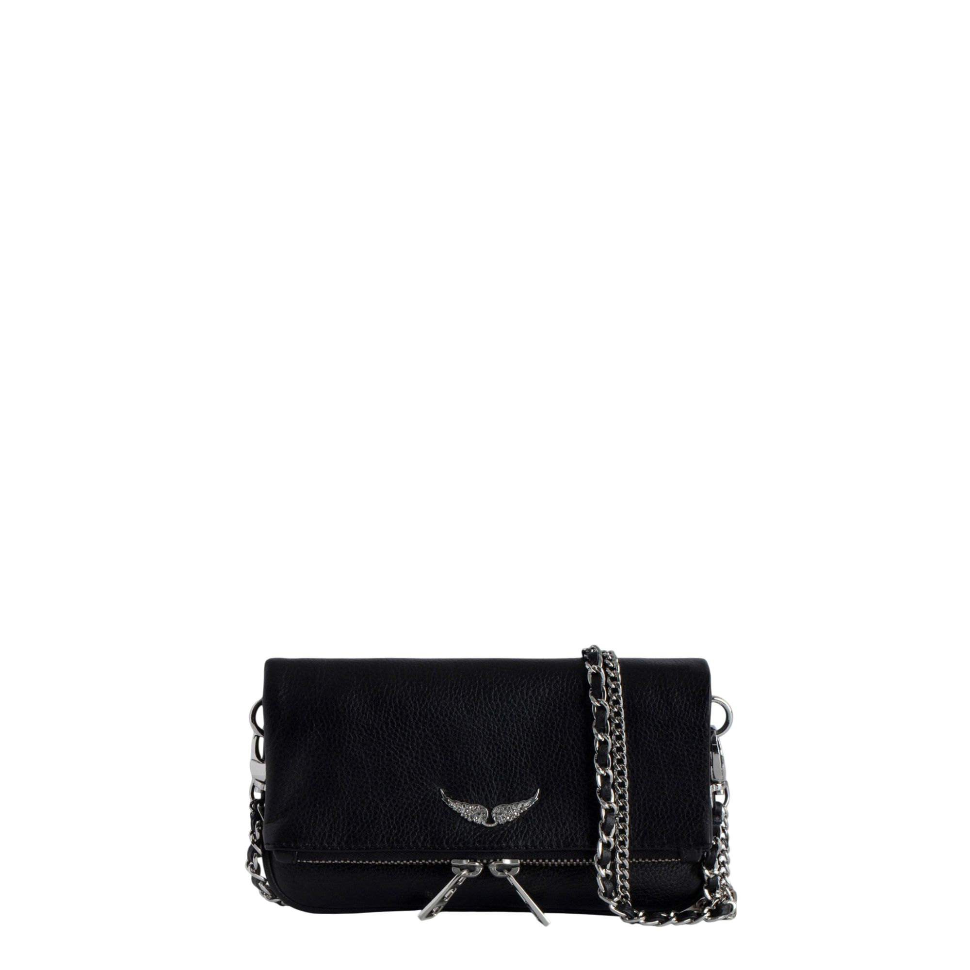 Rock Nano Grained Leather Mini Clutch - Black