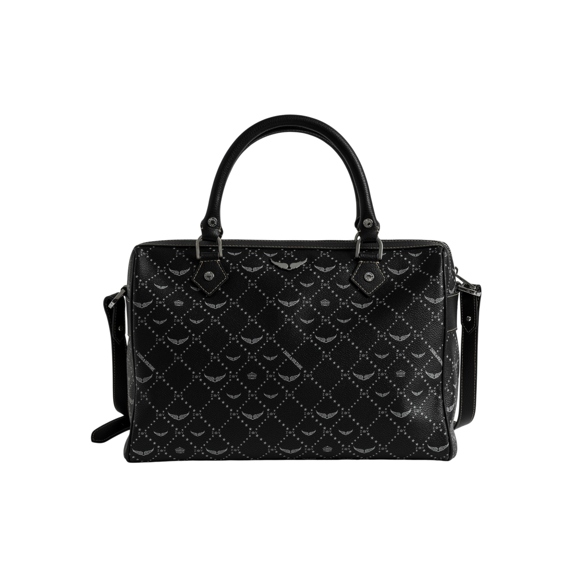 Sunny Vibe Medium Monogram Coated-Canvas Bag - Black