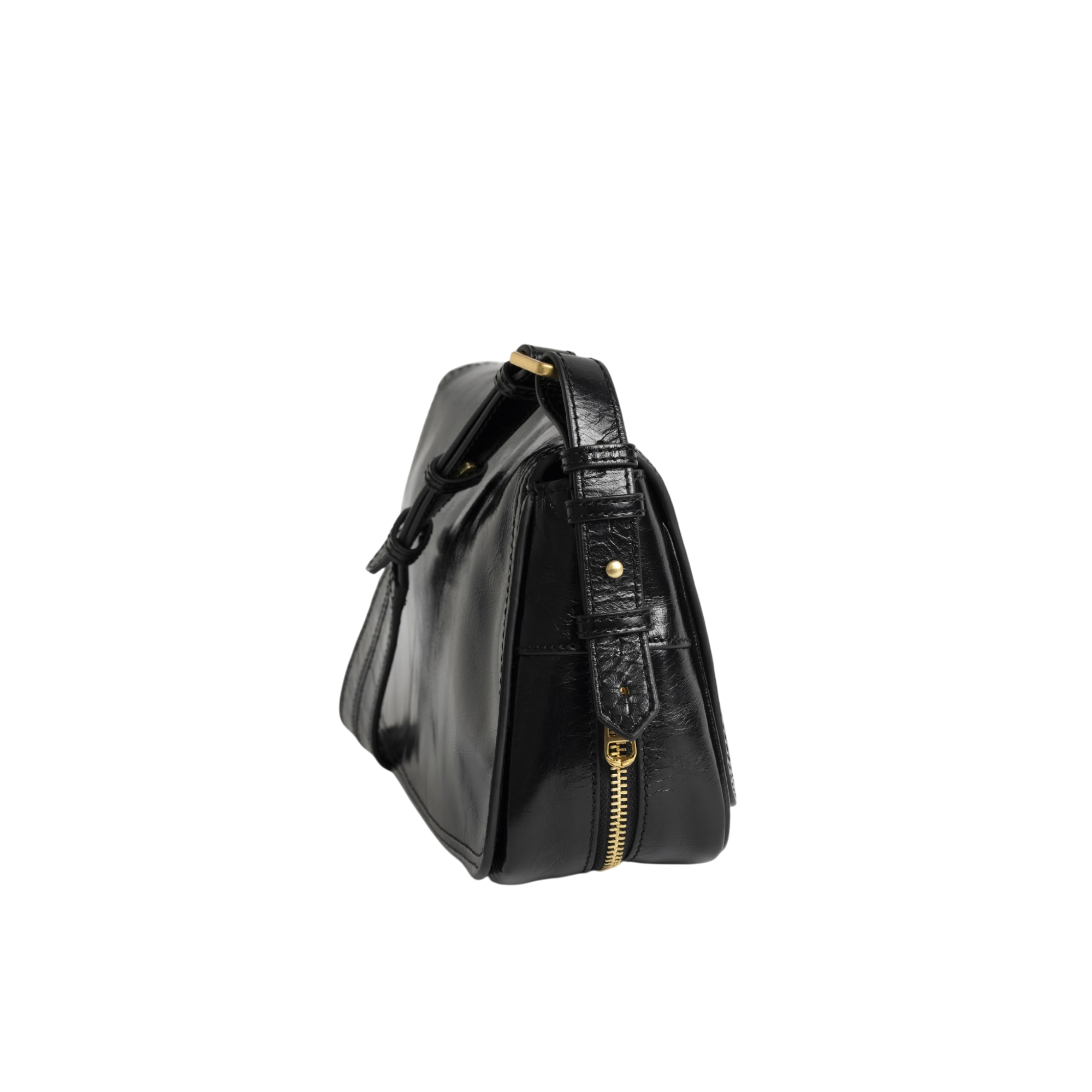 Le Zouzou Vintage Patent Leather Bag - Black