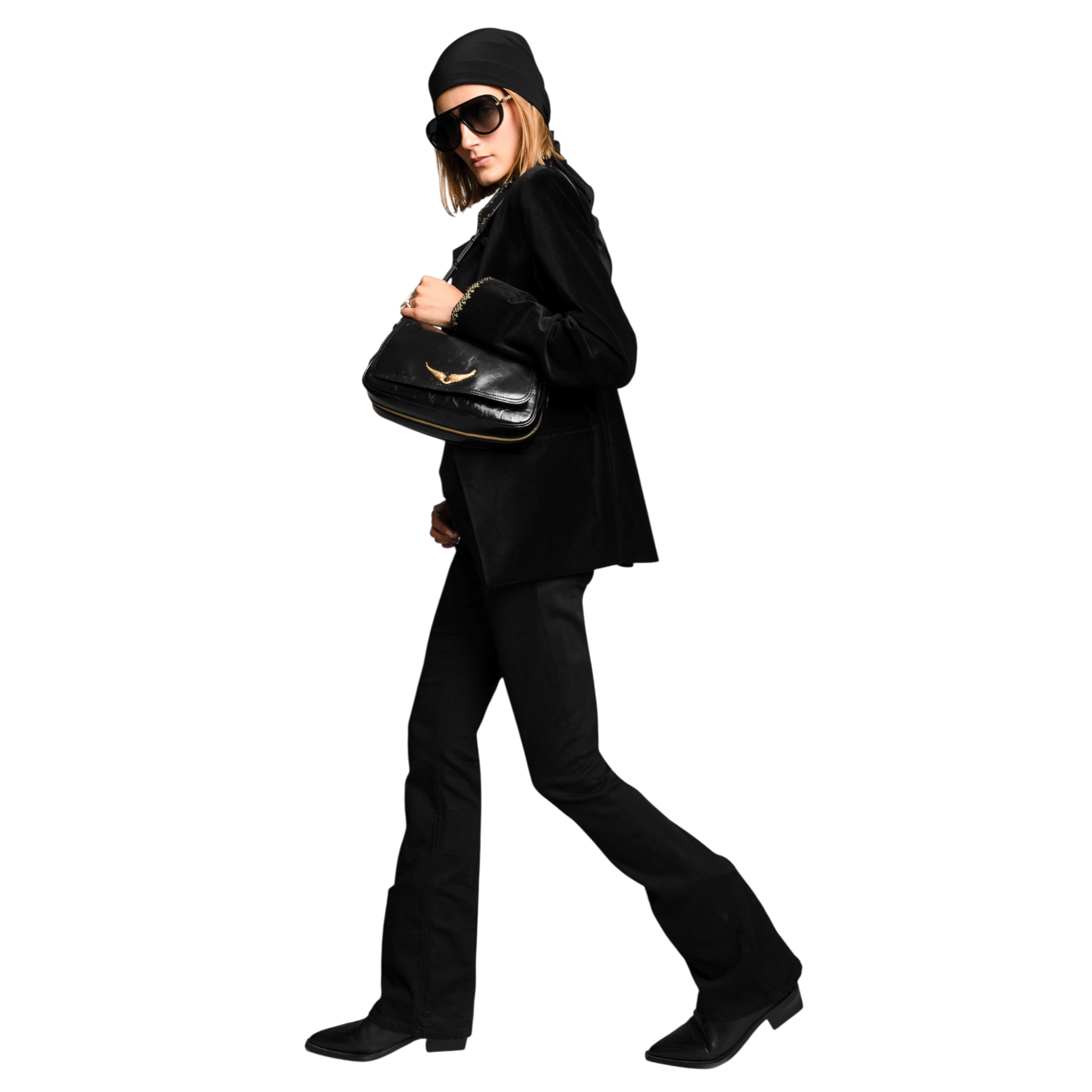 Le Zouzou Vintage Patent Leather Bag - Black