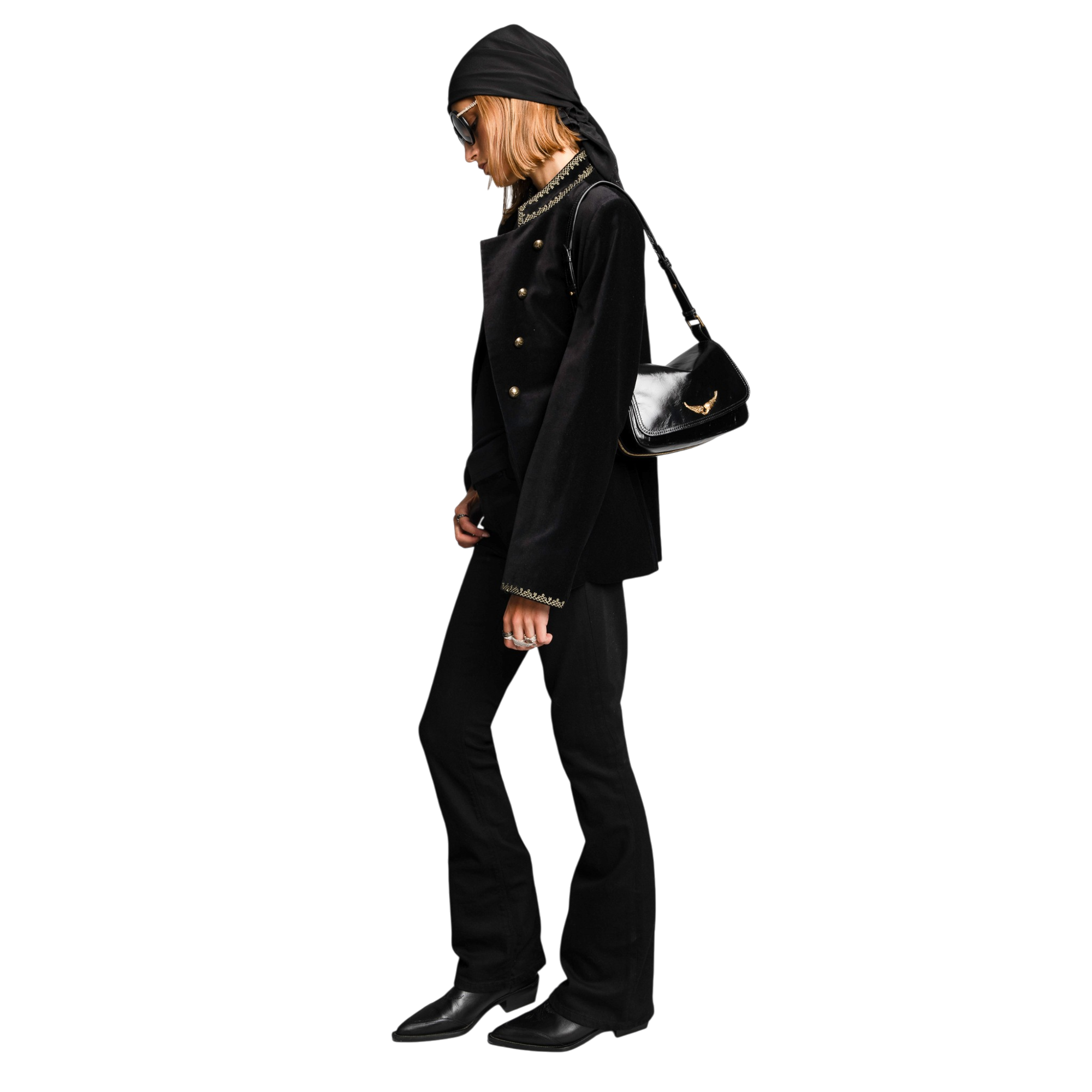 Le Zouzou Vintage Patent Leather Bag - Black