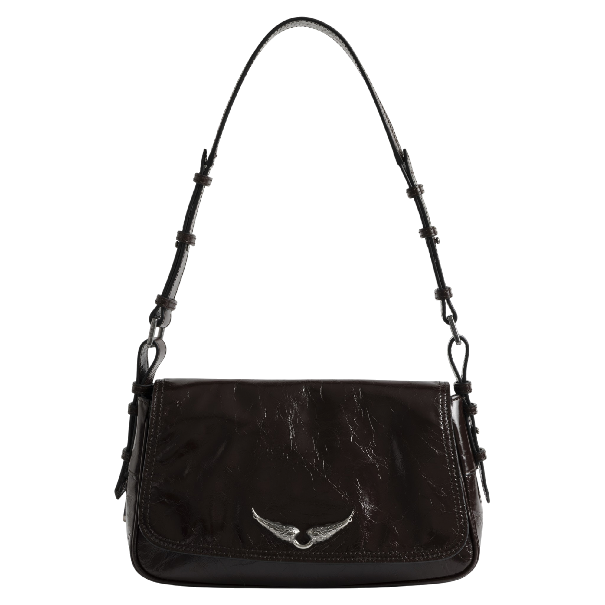 Le Zouzou Vintage Patent Leather Shoulder Bag - Brownie