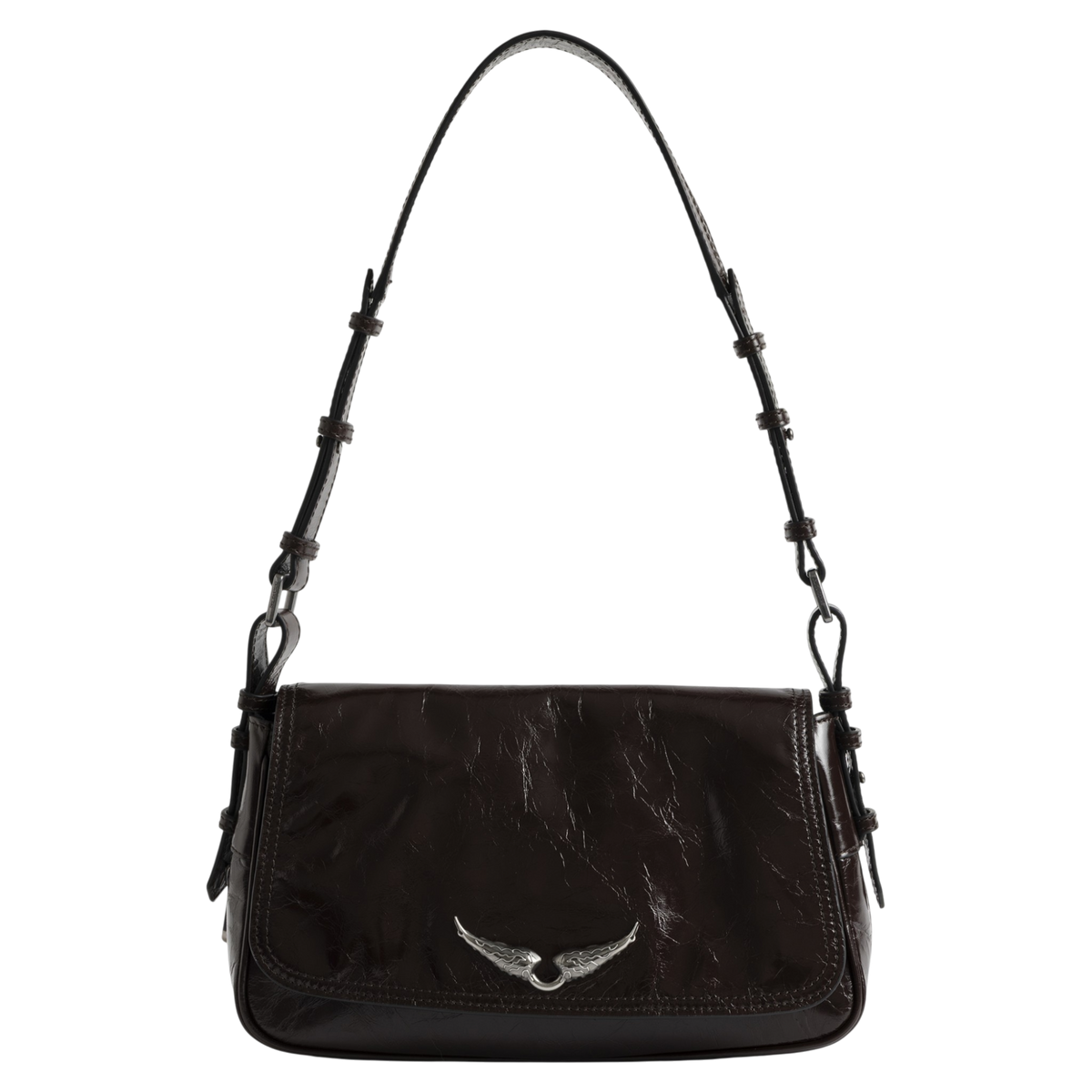 Le Zouzou Vintage Patent Leather Shoulder Bag - Brownie