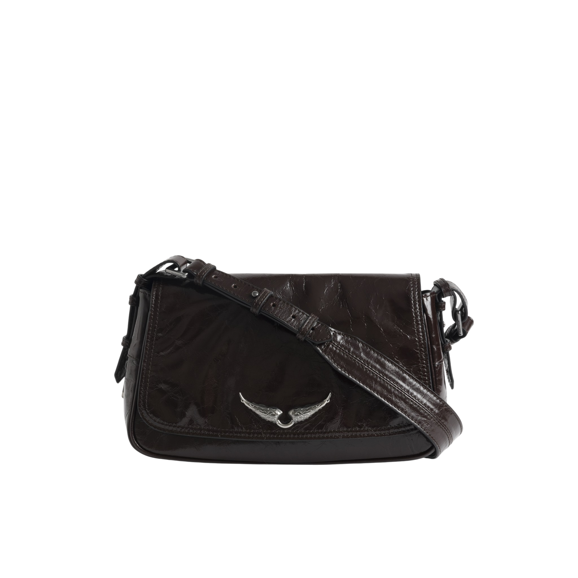 Le Zouzou Vintage Patent Leather Shoulder Bag - Brownie