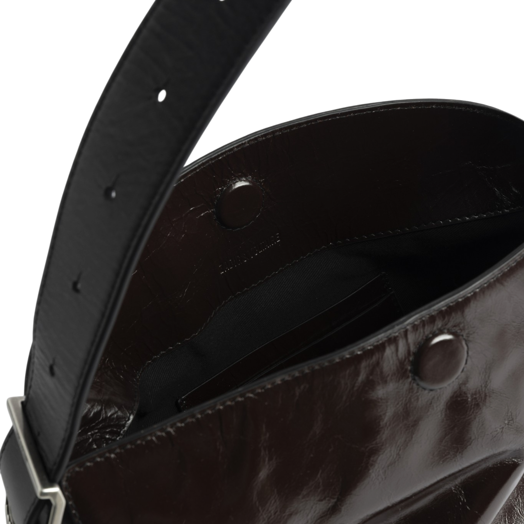 Baby Jane Vintage Patent Compact Patent Leather Shoulder Bag - Brownie