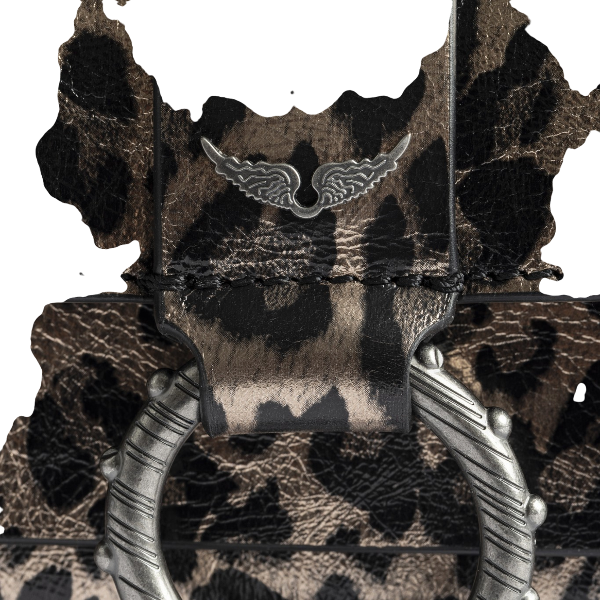 Kate Wallet Metal Leopard Mini Bag - Silver