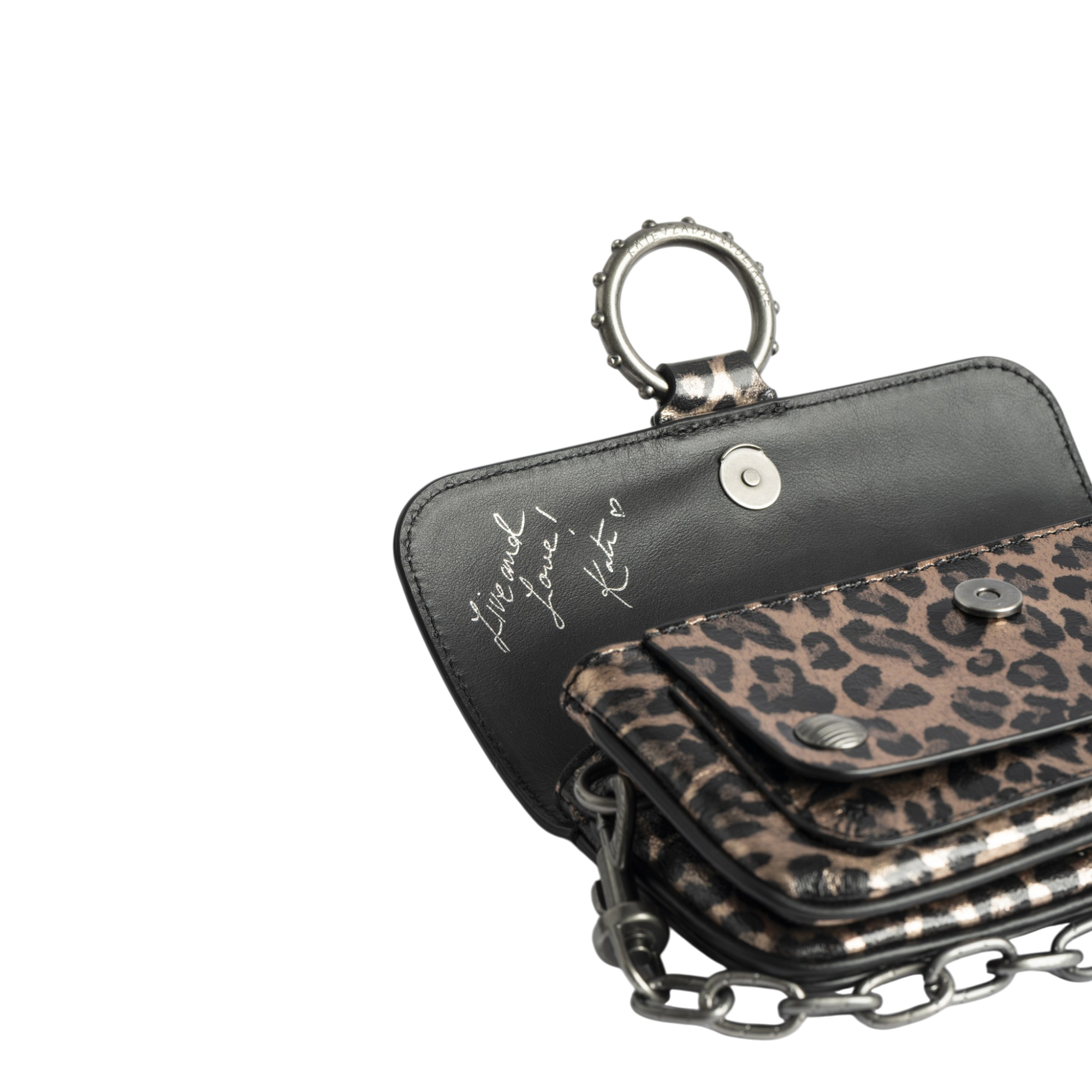 Kate Wallet Metal Leopard Mini Bag - Silver