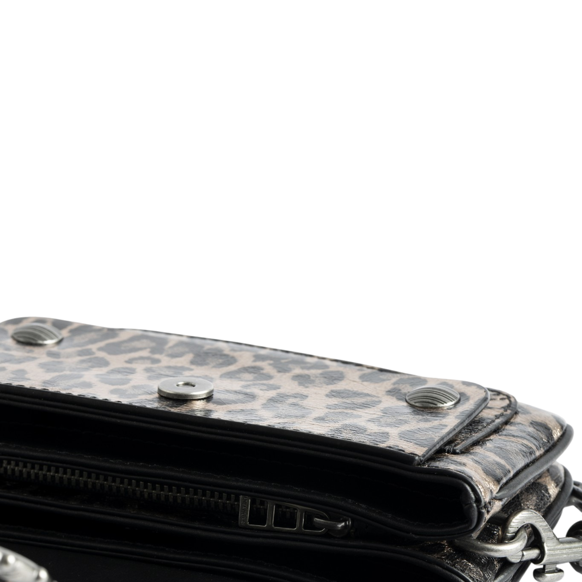 Kate Wallet Metal Leopard Mini Bag - Silver