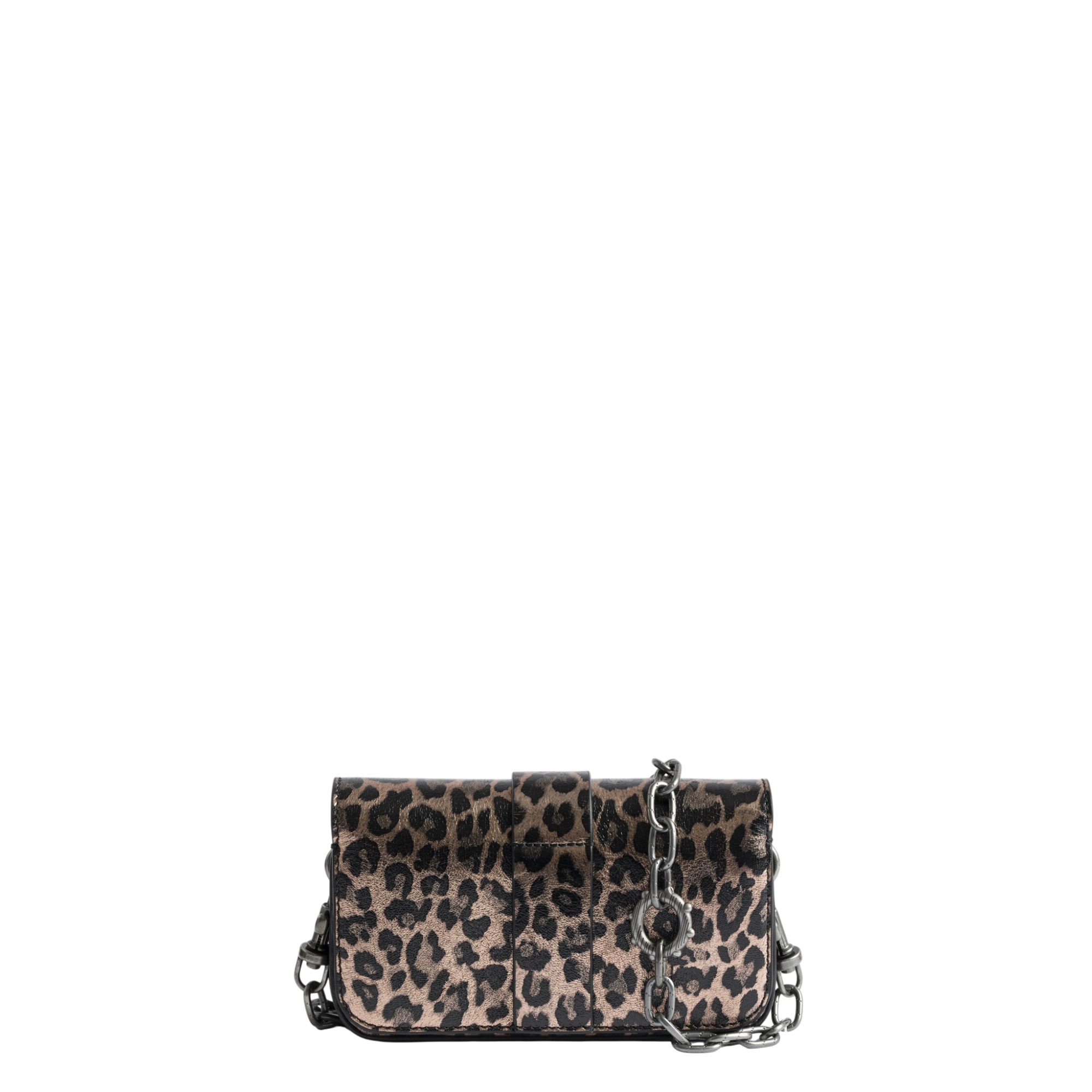 Kate Wallet Metal Leopard Mini Bag - Silver
