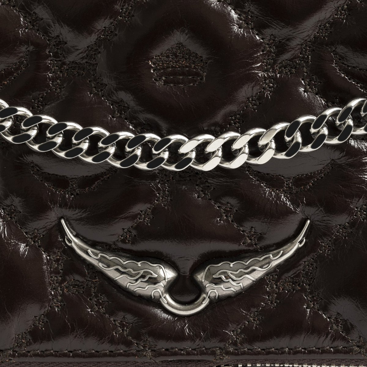 Rock II Vintage Monogram Leather Clutch - Brownie