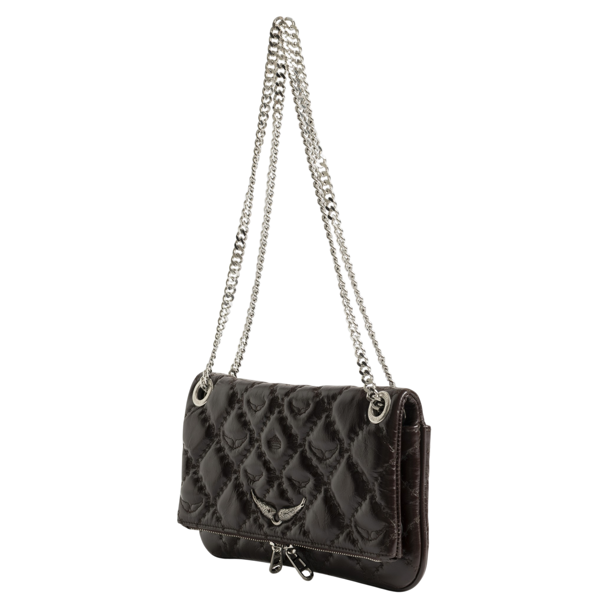 Rock II Vintage Monogram Leather Clutch - Brownie
