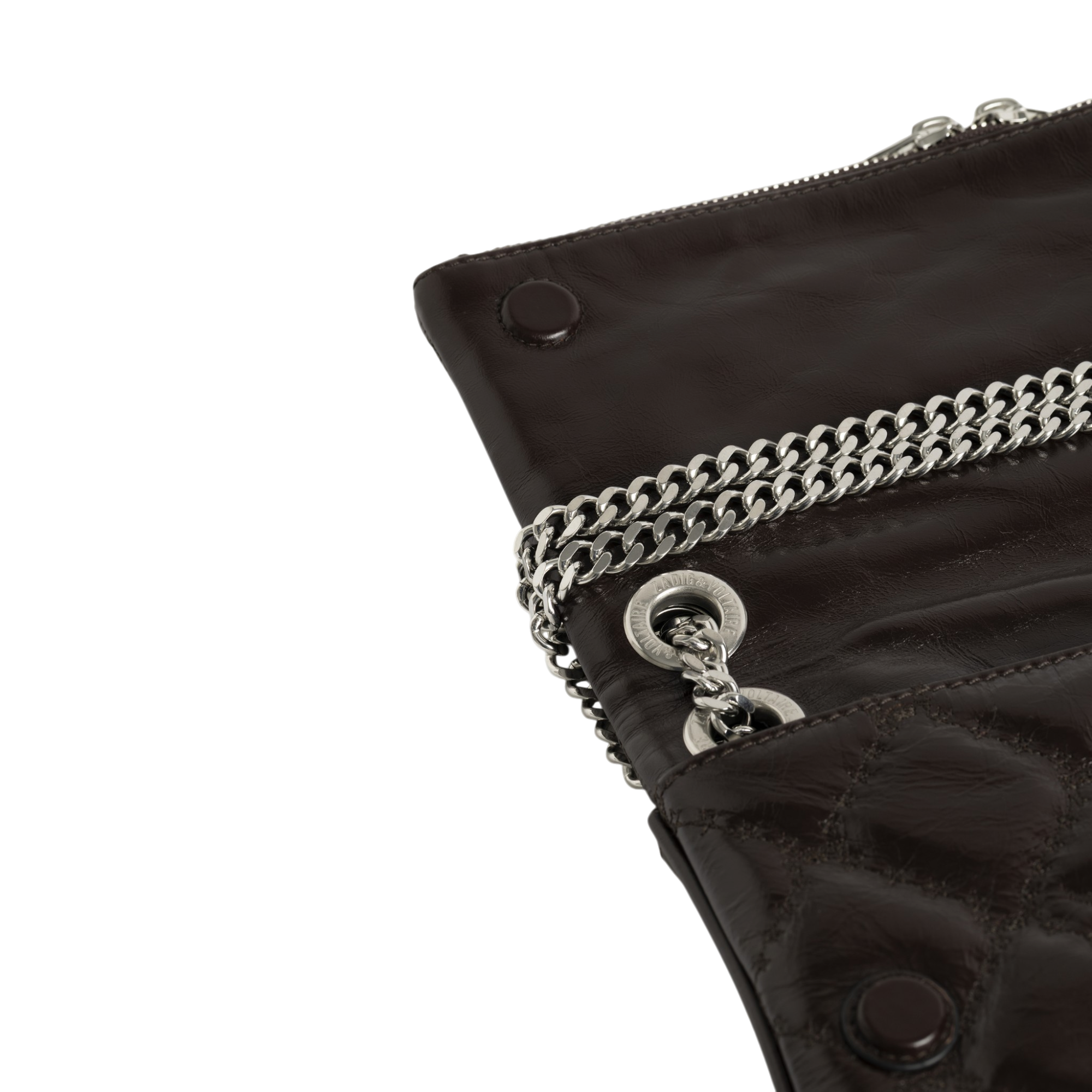 Rock II Vintage Monogram Leather Clutch - Brownie
