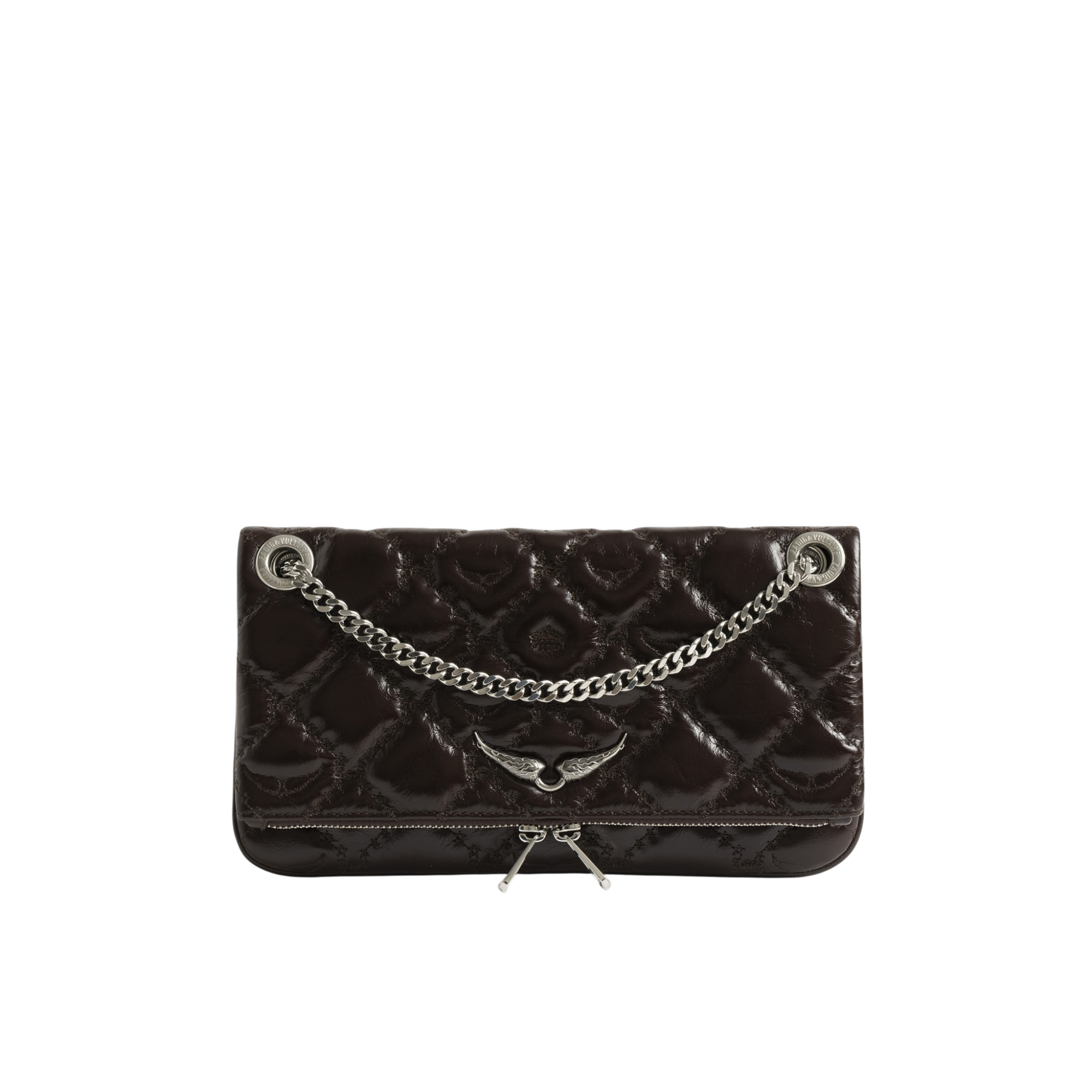 Rock II Vintage Monogram Leather Clutch - Brownie