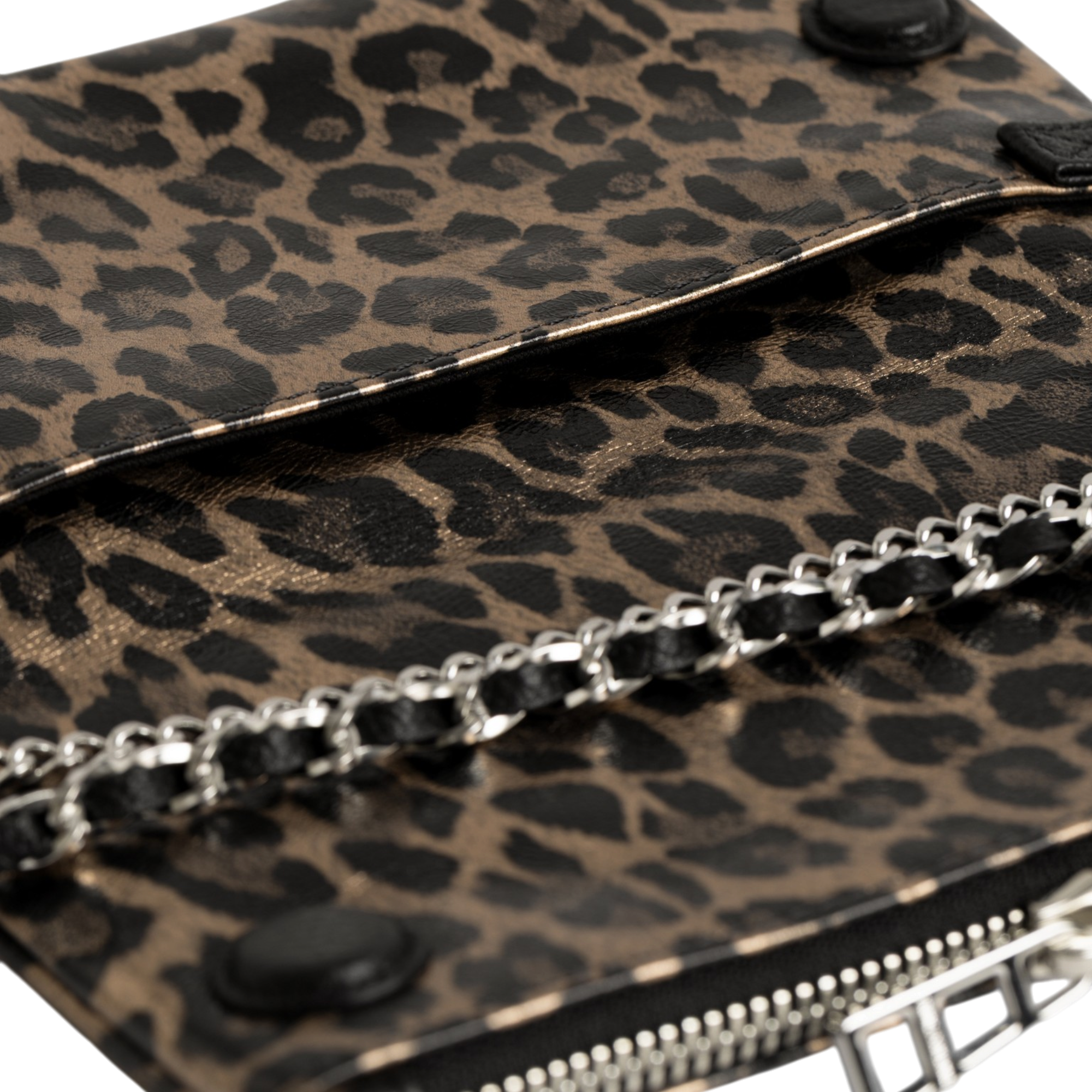 Rock Nano Metal Leopard Mini Clutch - Silver