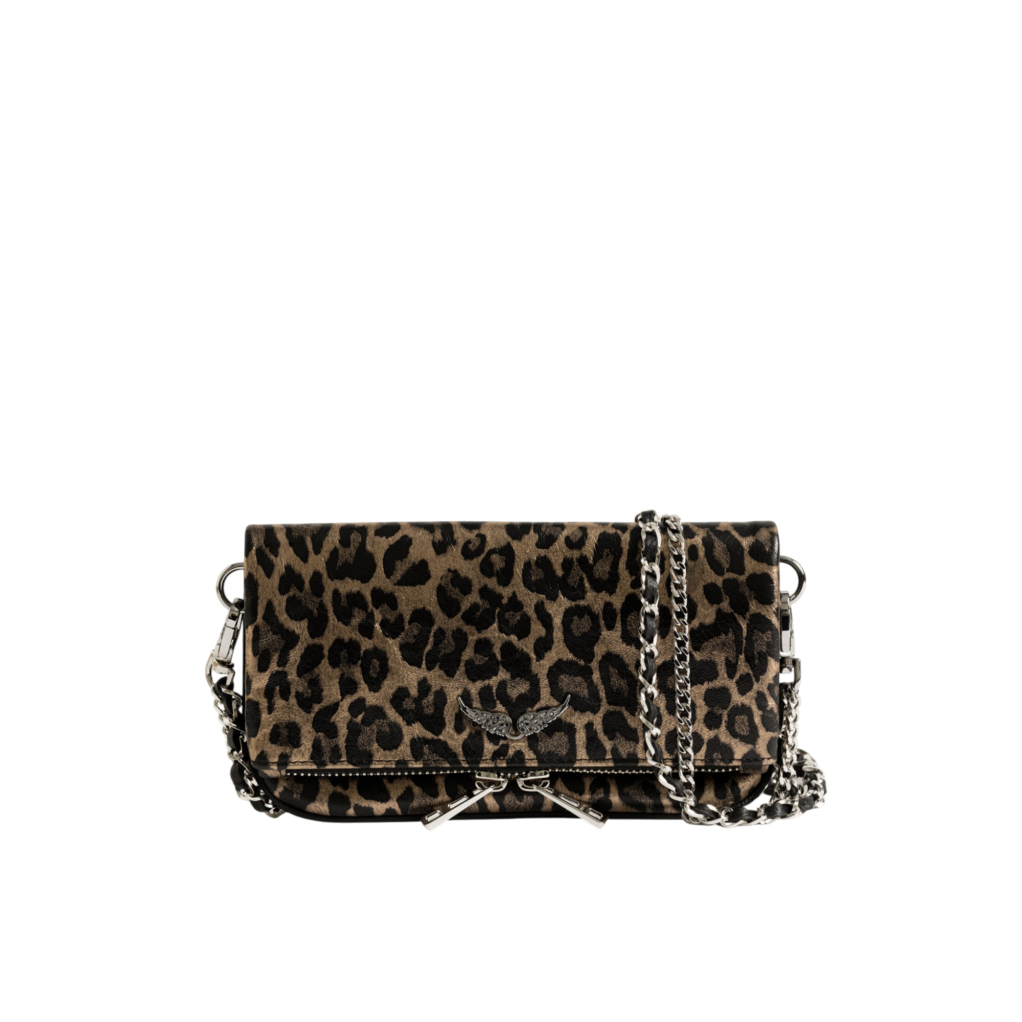 Rock Nano Metal Leopard Mini Clutch - Silver