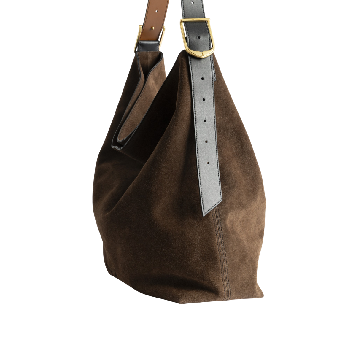 Jane Hobo XL Suede Leather Bag - Wood Brown