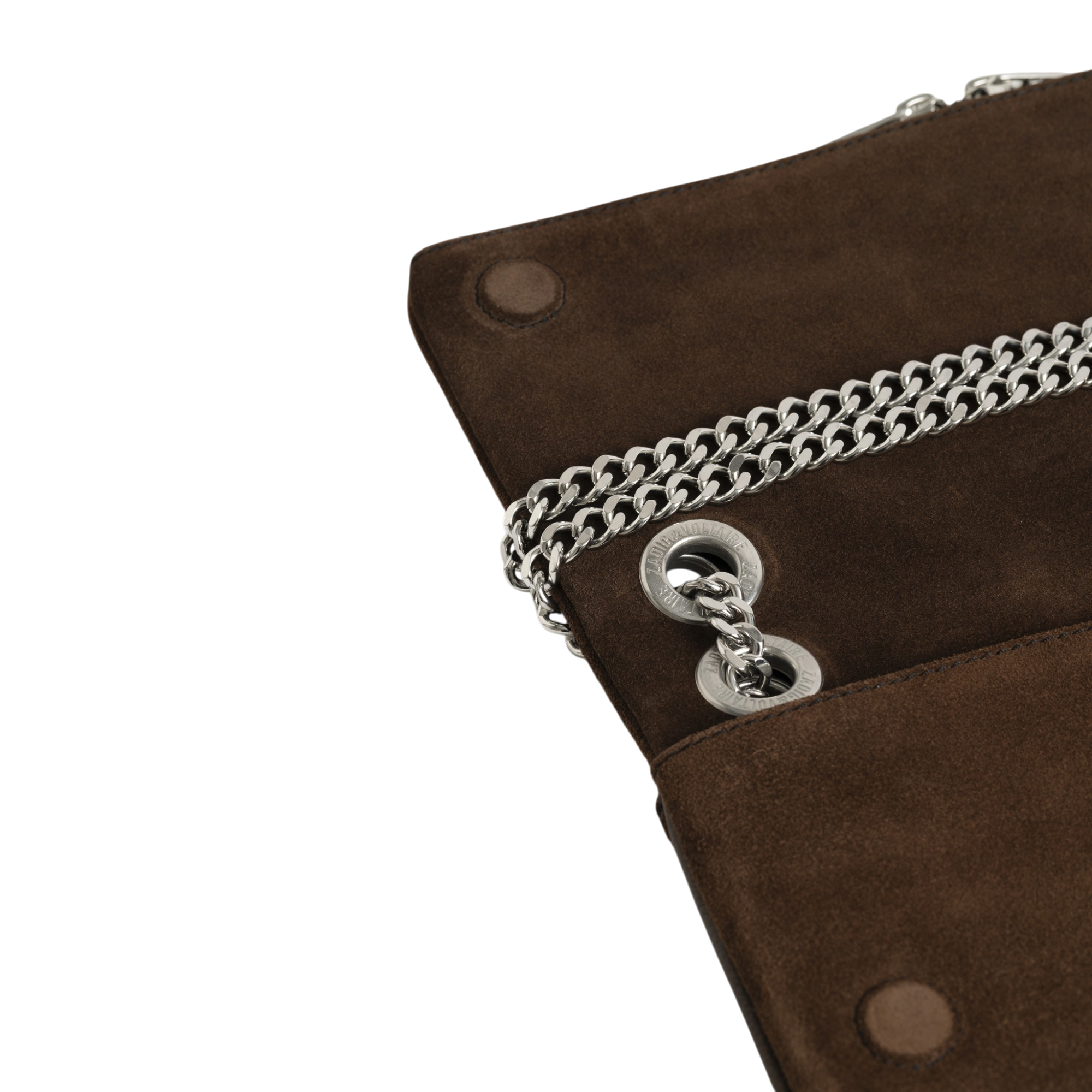 Rock II Suede Leather Clutch - Wood Brown