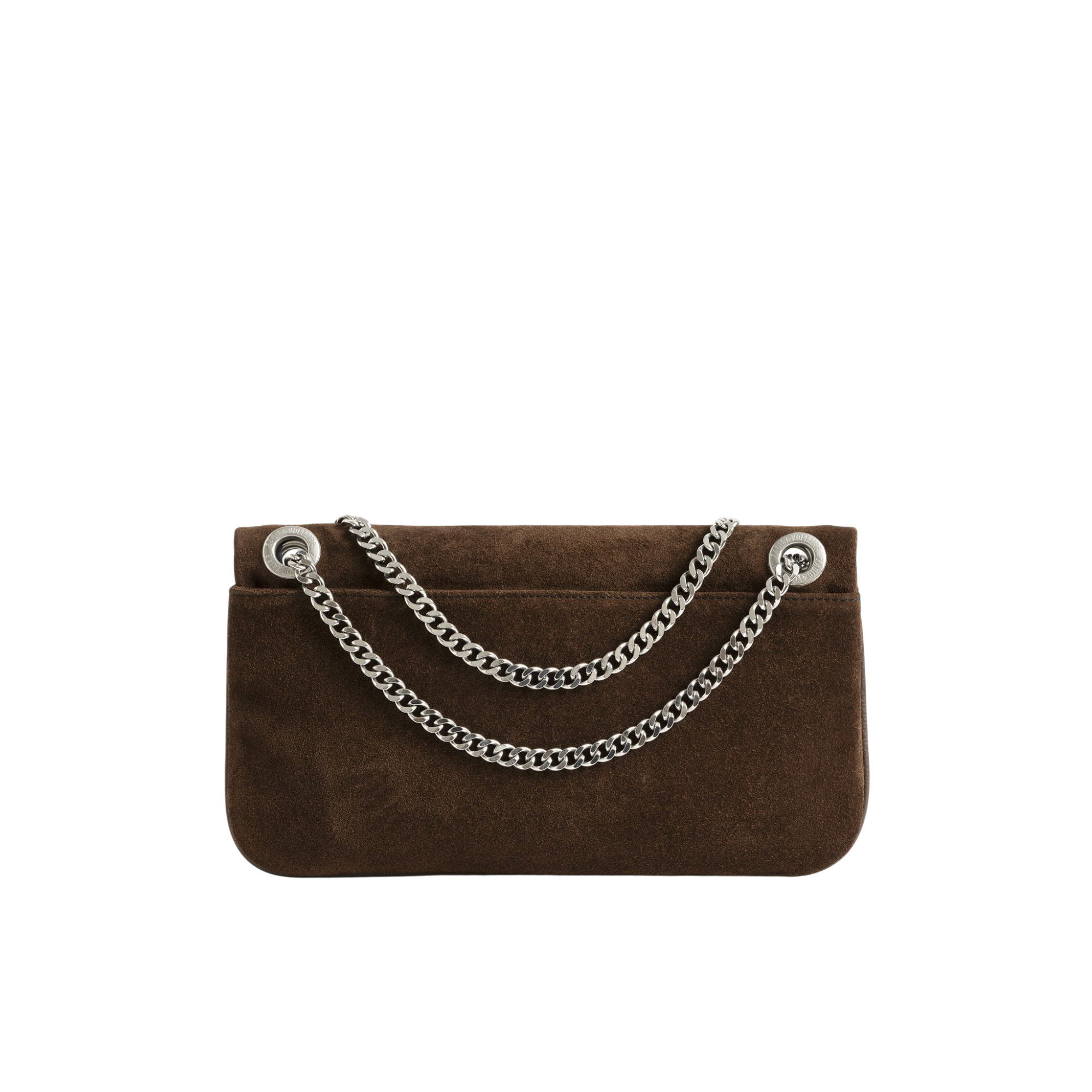Rock II Suede Leather Clutch - Wood Brown