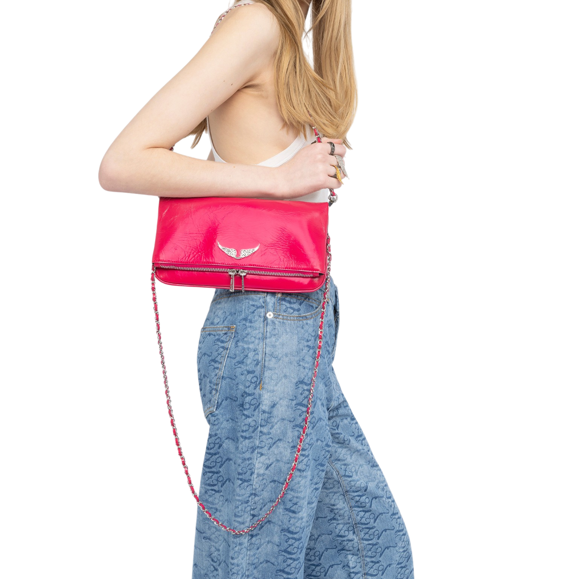 Rock Vintage Patent Leather Clutch - Podium