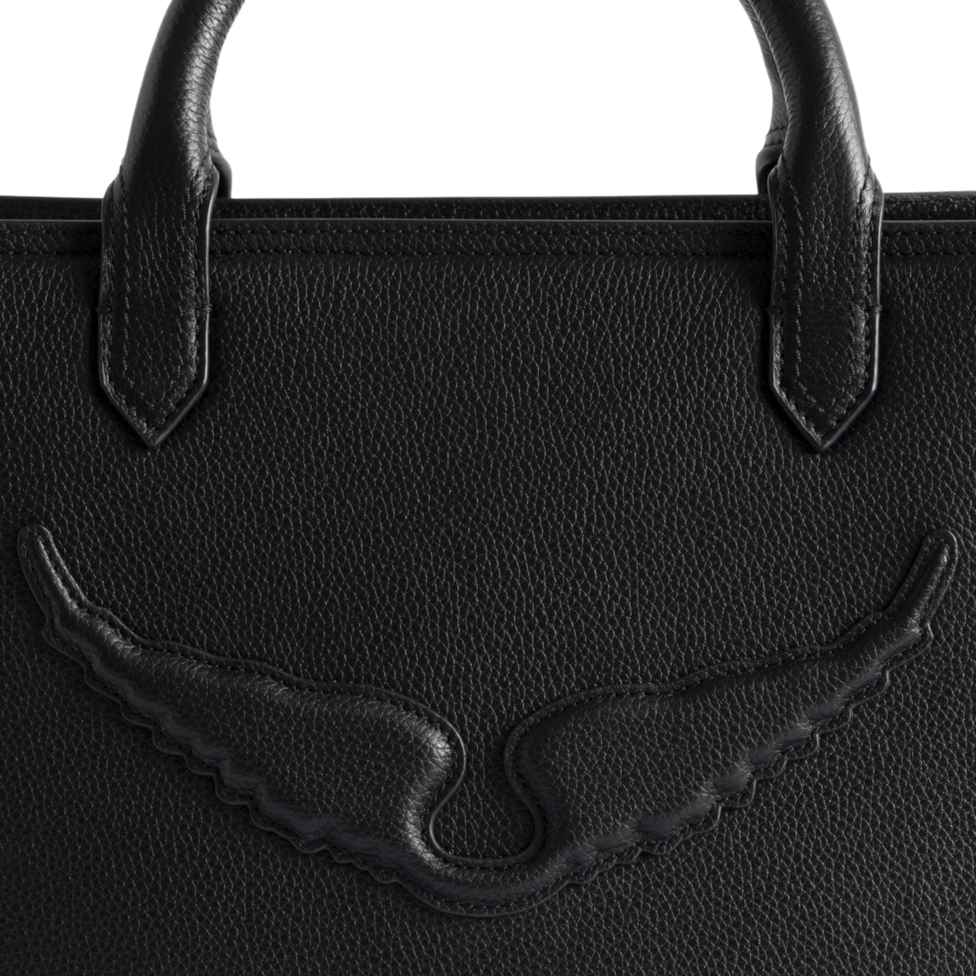 Angel Tote XS Grained Leather Bag - Black