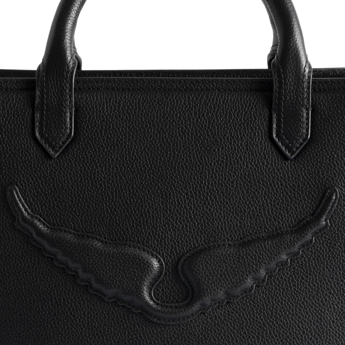 Angel Tote XS Grained Leather Bag - Black