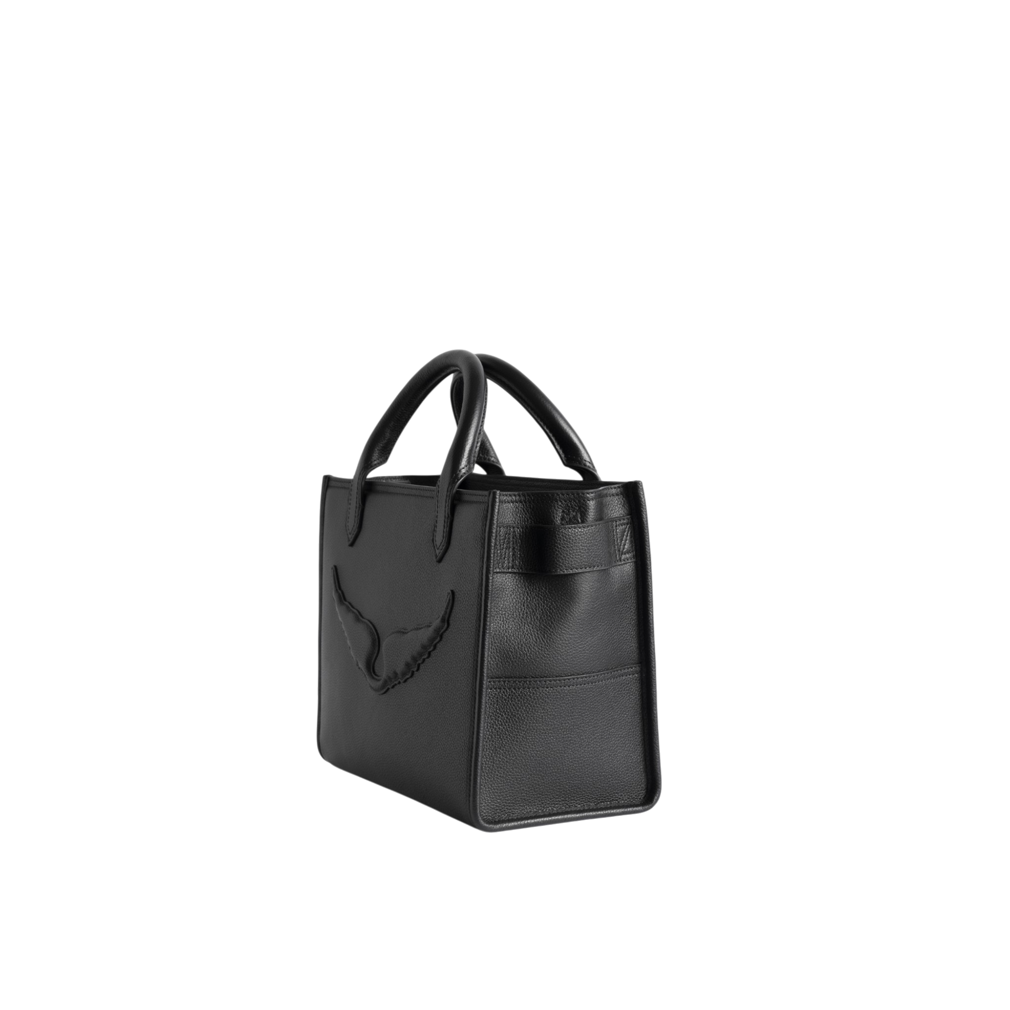 Angel Tote XS Grained Leather Bag - Black