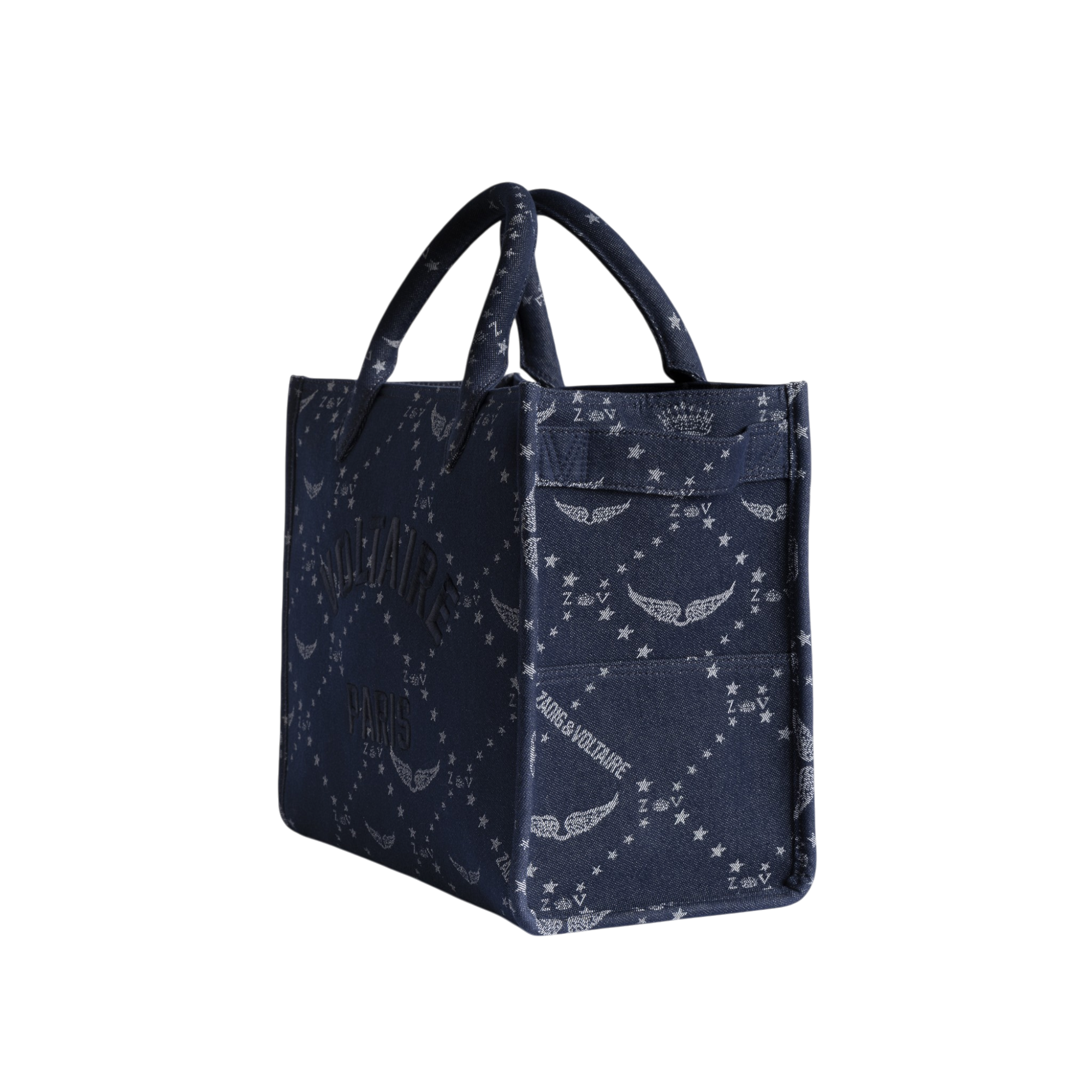 Angel Tote Denim Monogram Bag - Silent Blue