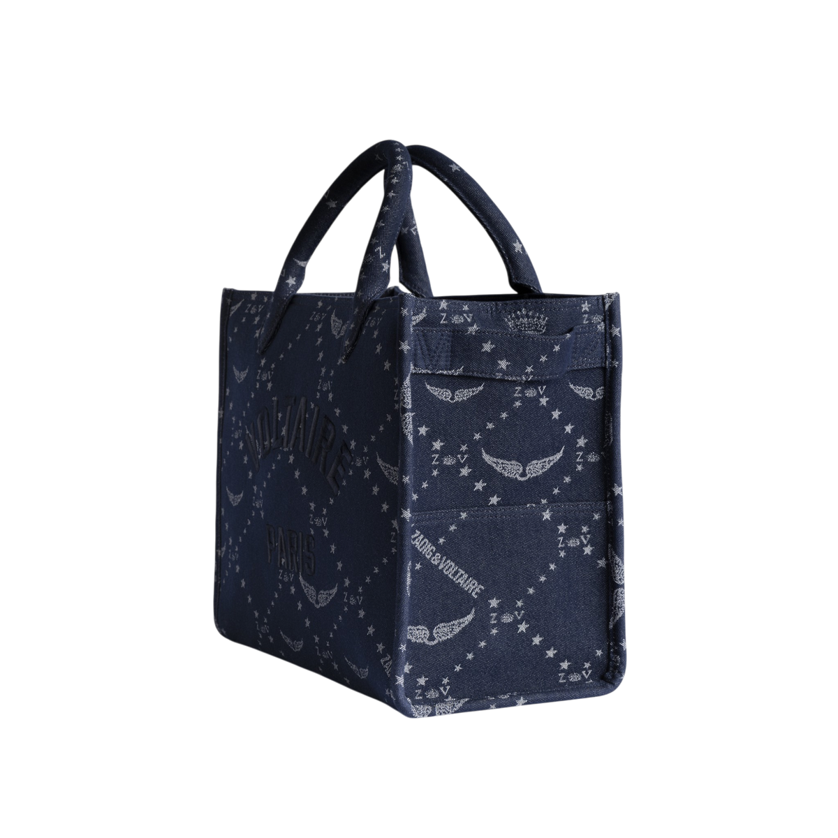 Angel Tote Denim Monogram Bag - Silent Blue