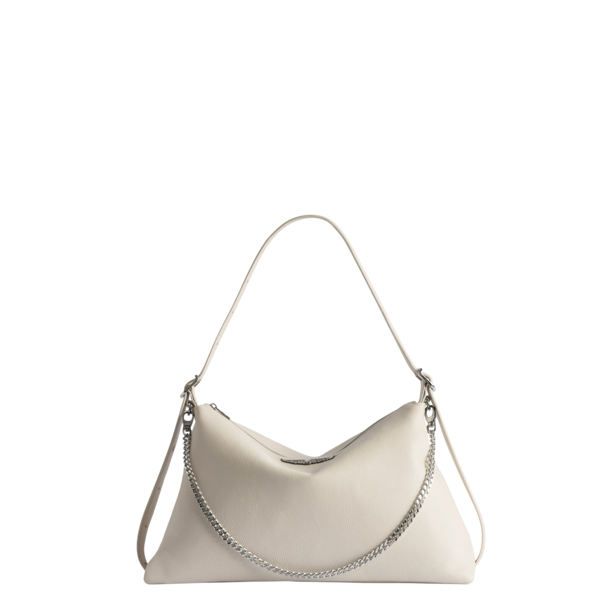 Jim Grained Leather Shoulder Bag - Flash White