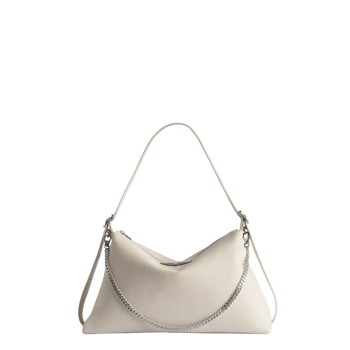 Jim Grained Leather Shoulder Bag - Flash White