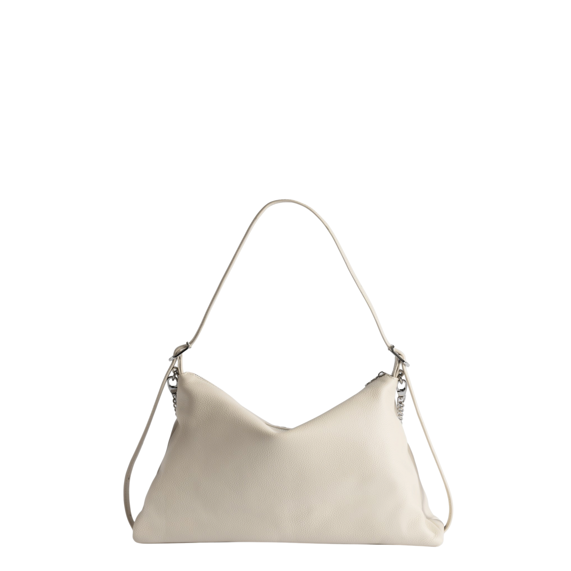 Jim Grained Leather Shoulder Bag - Flash White