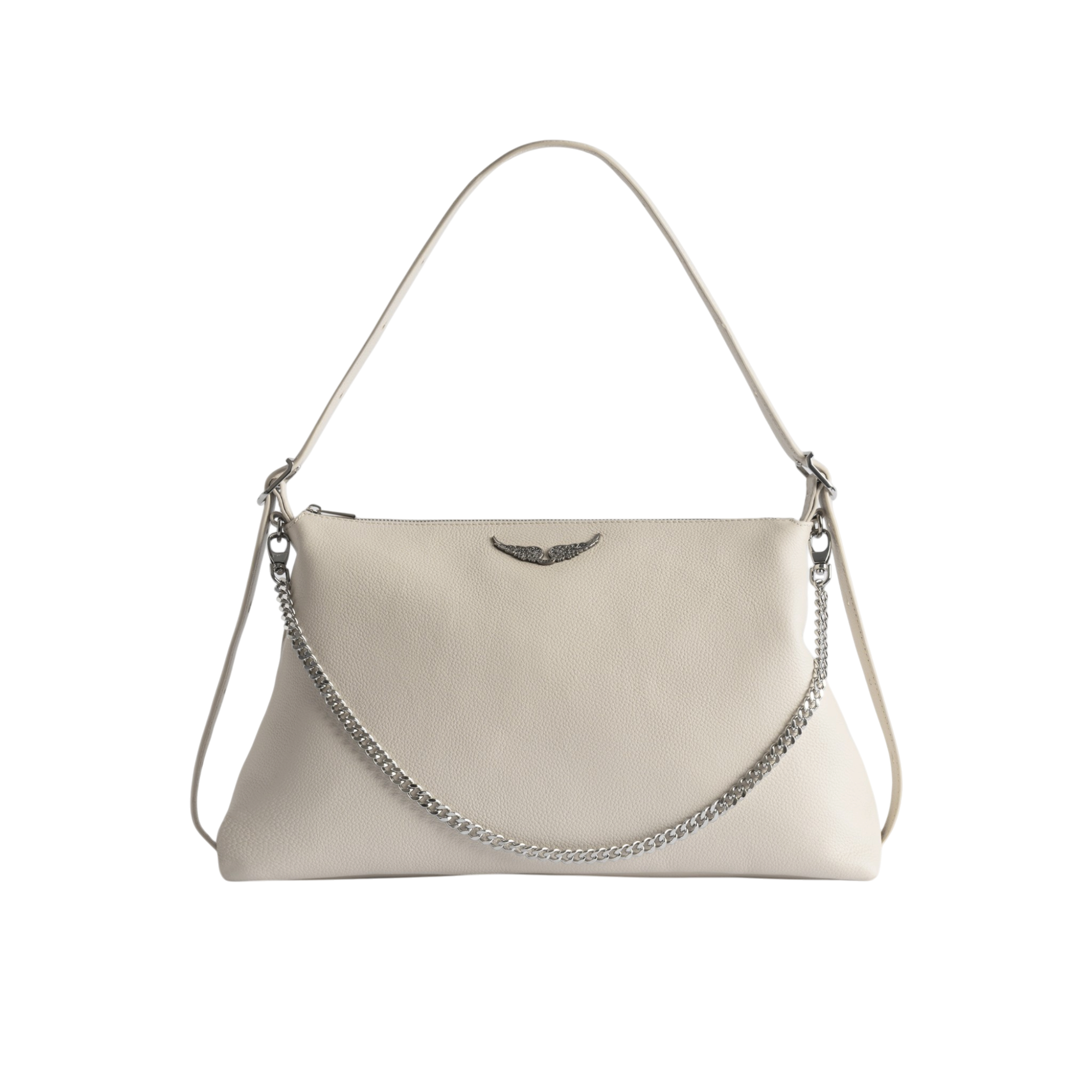 Jim Grained Leather Shoulder Bag - Flash White