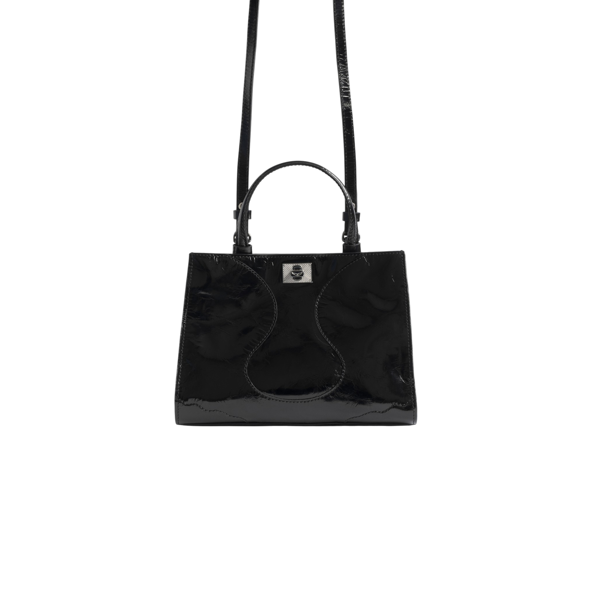 Jack Mini Vintage Patent Leather Bag - Black