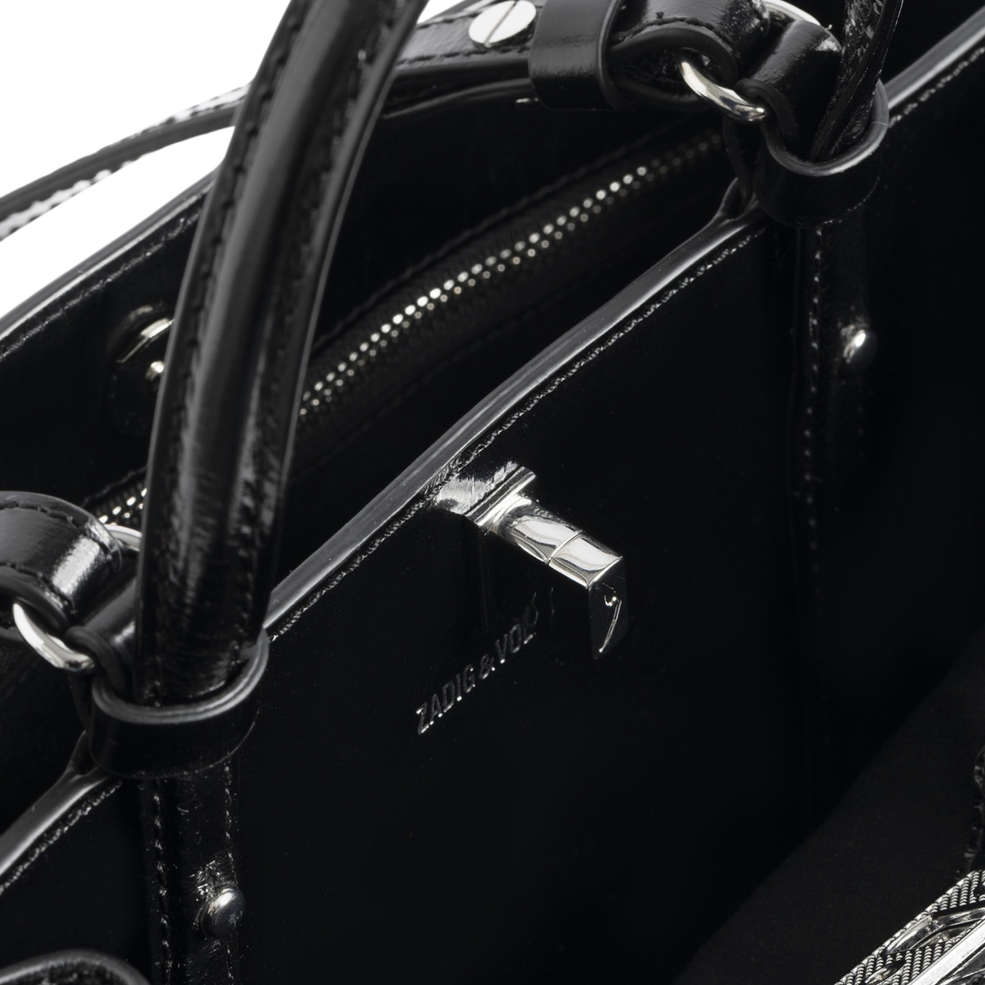 Jack Mini Vintage Patent Leather Bag - Black