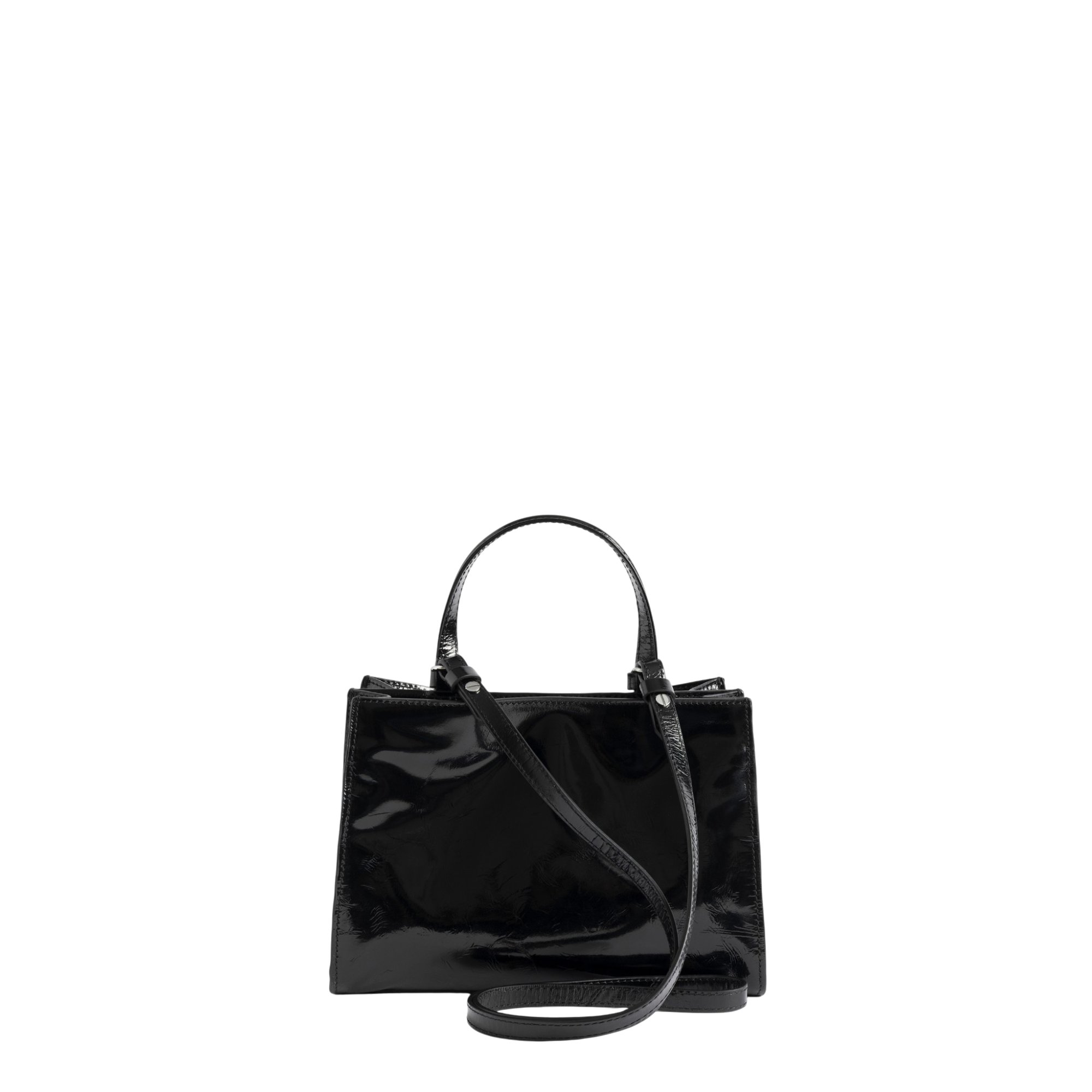 Jack Mini Vintage Patent Leather Bag - Black