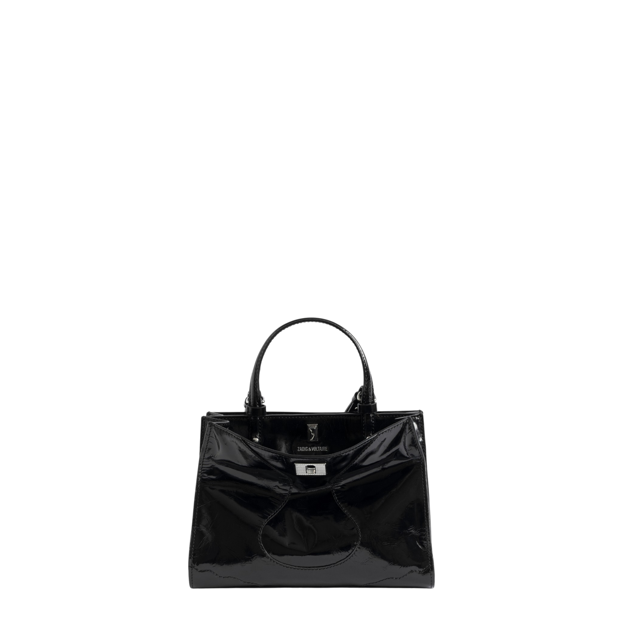 Jack Mini Vintage Patent Leather Bag - Black
