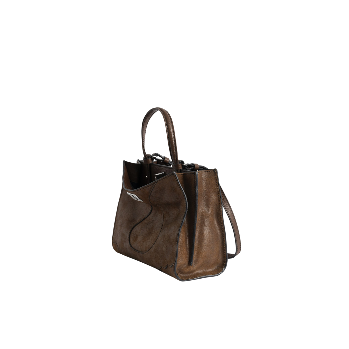 Jack Mini Waxy Suede Leather Bag - Wood Brown