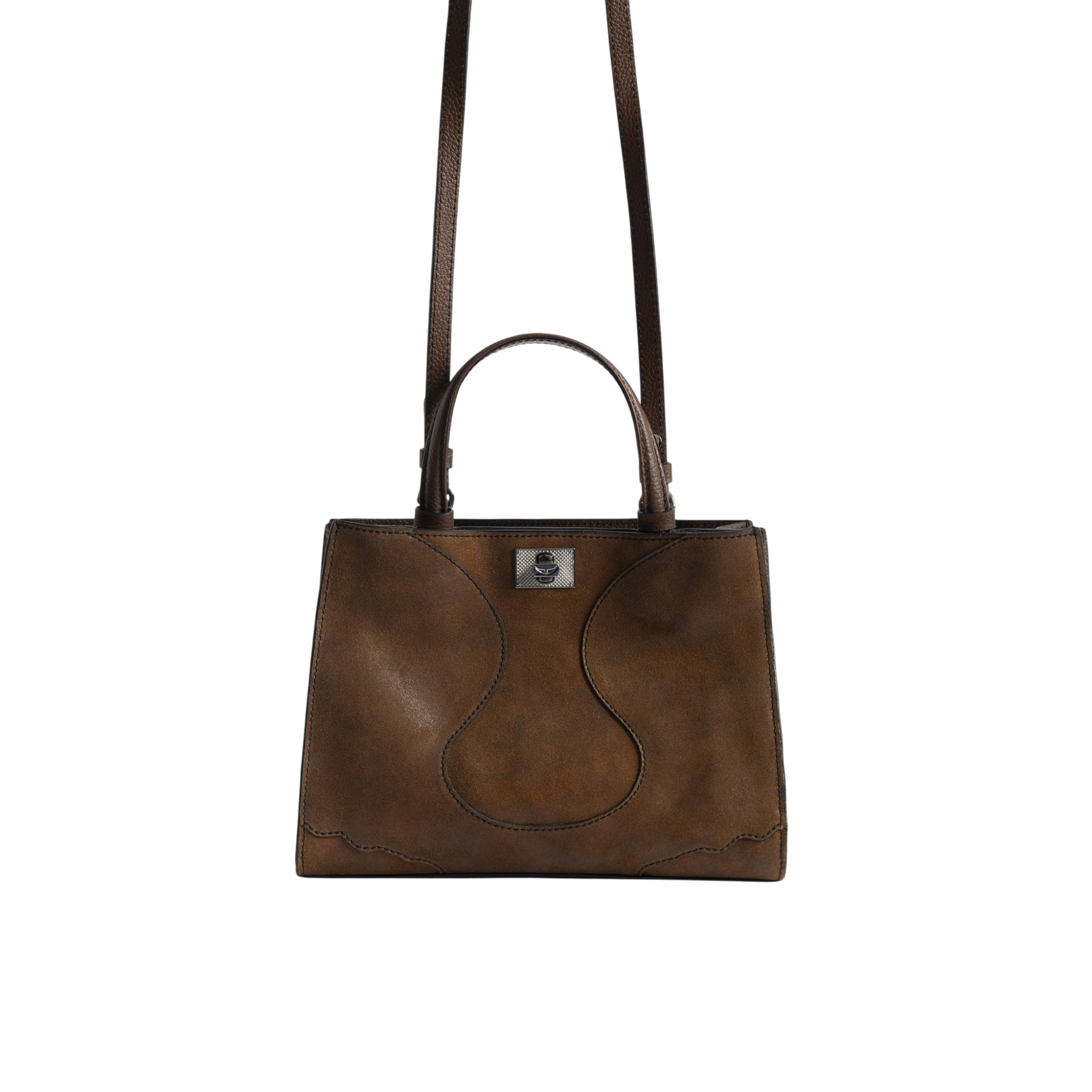 Jack Mini Waxy Suede Leather Bag - Wood Brown
