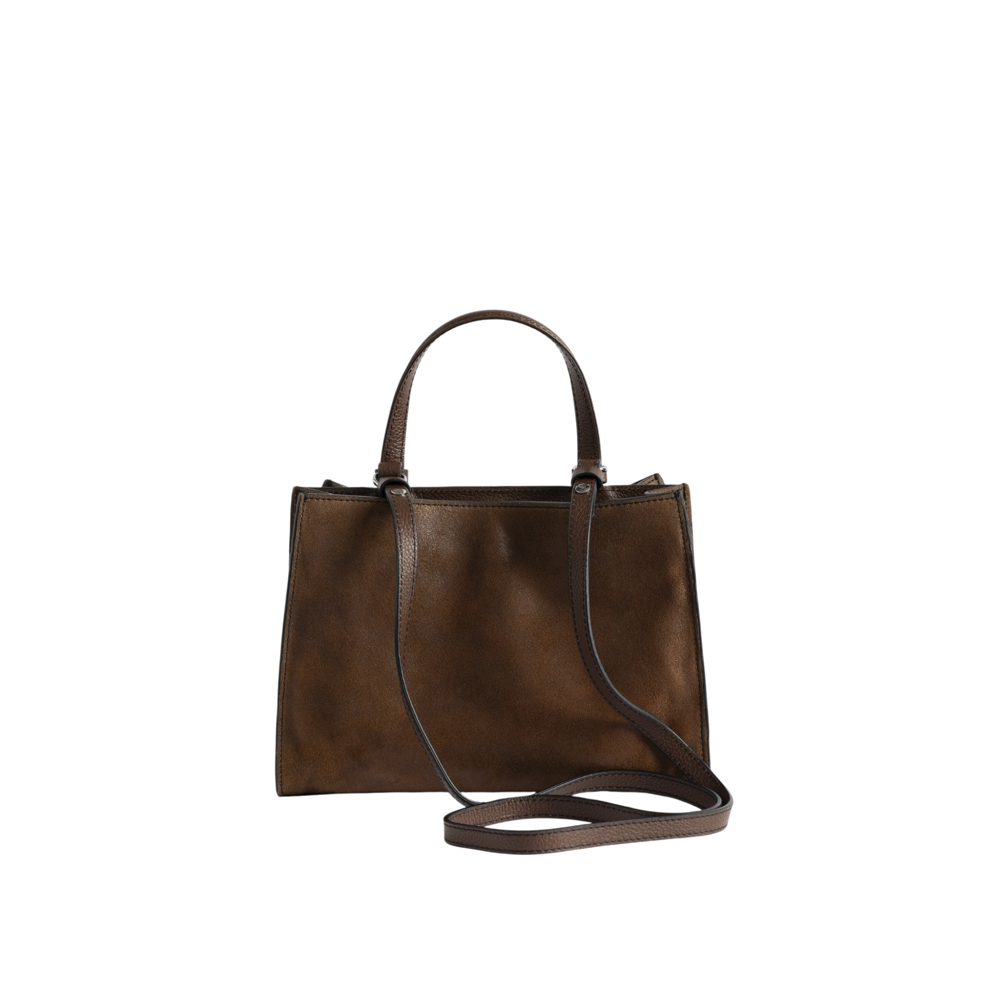 Jack Mini Waxy Suede Leather Bag - Wood Brown