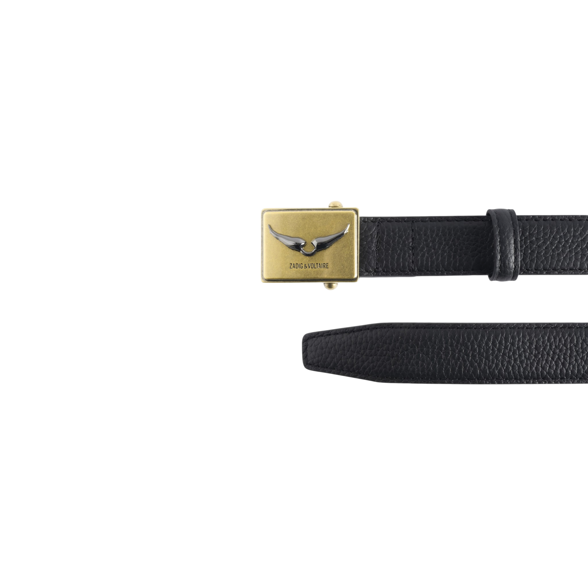 Jimi Grained Leather Belt - Black