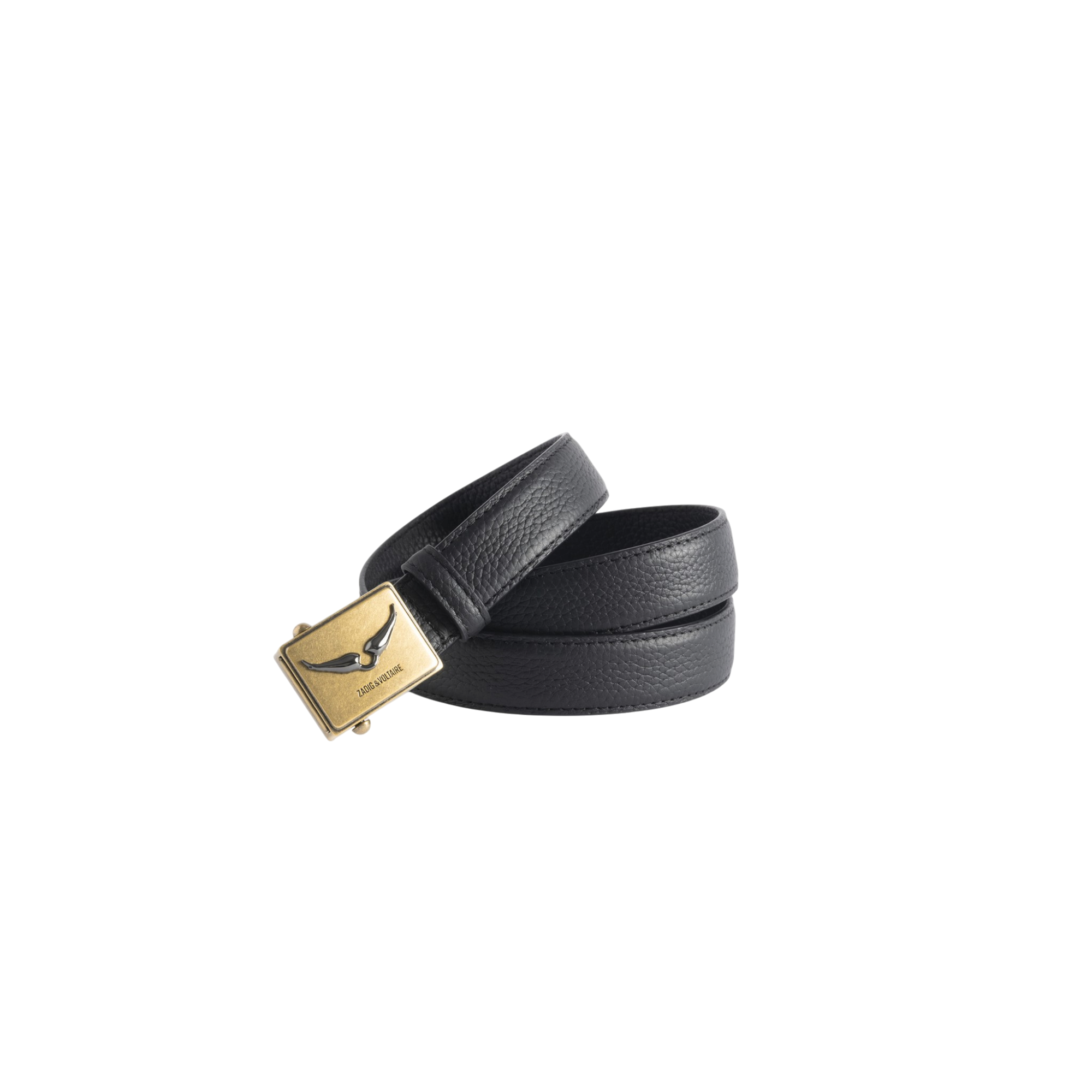 Jimi Grained Leather Belt - Black