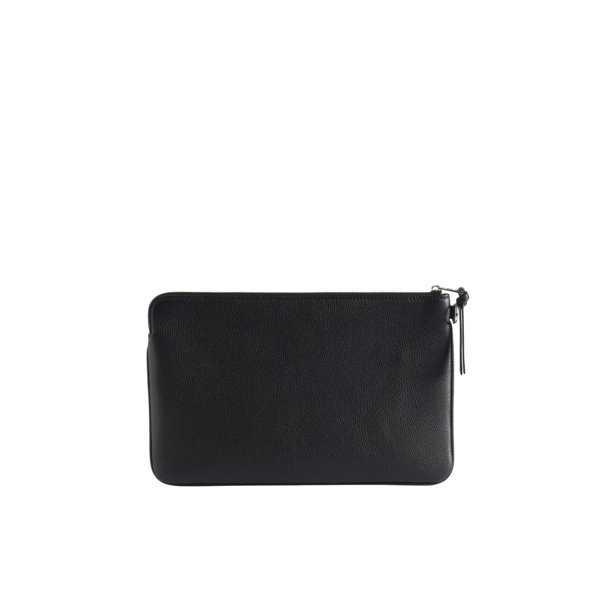 Angel Grained Leather Pouch - Black