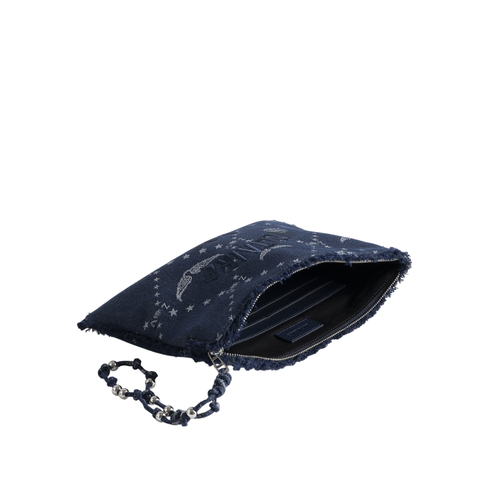 Angel Monogram Denim Pouch - Silent Blue